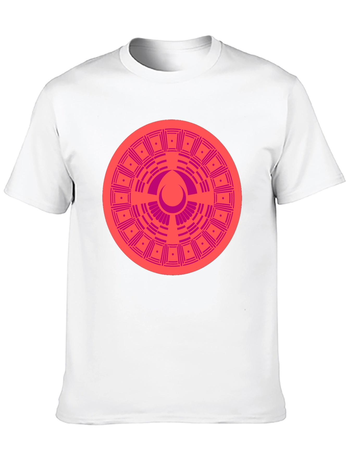 Geometric Patterned Tee - Black Cotton Blend