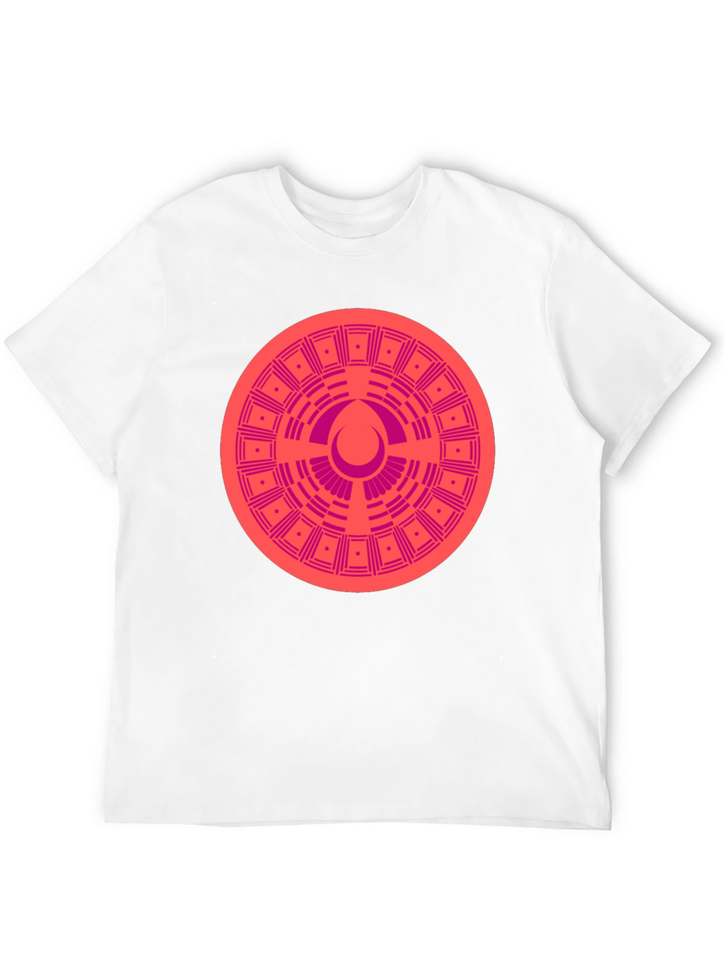 Geometric Patterned Tee - Black Cotton Blend