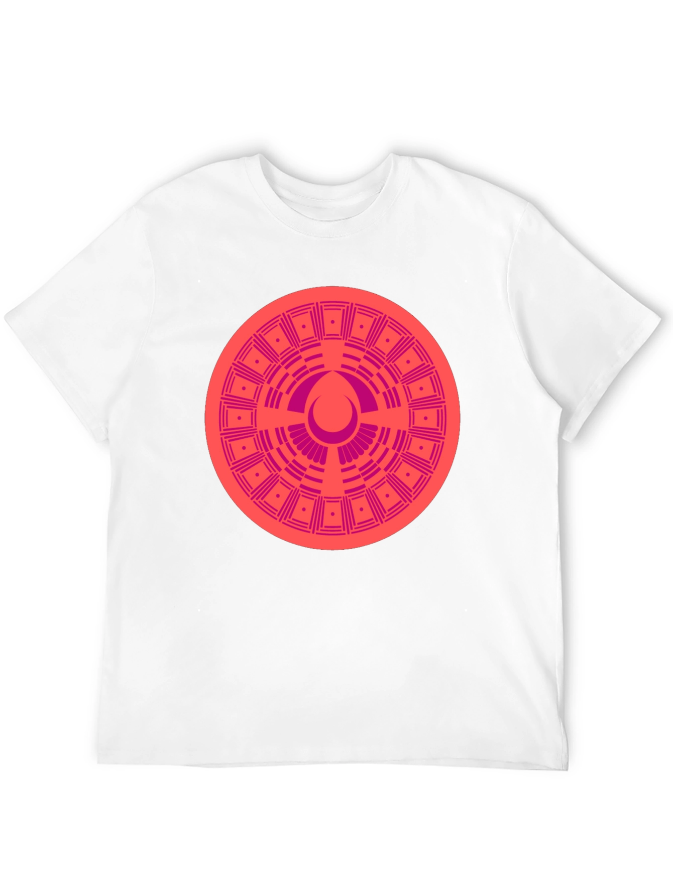 Geometric Patterned Tee - Black Cotton Blend