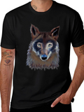 Wolf Graphic Print T-Shirt - Black
