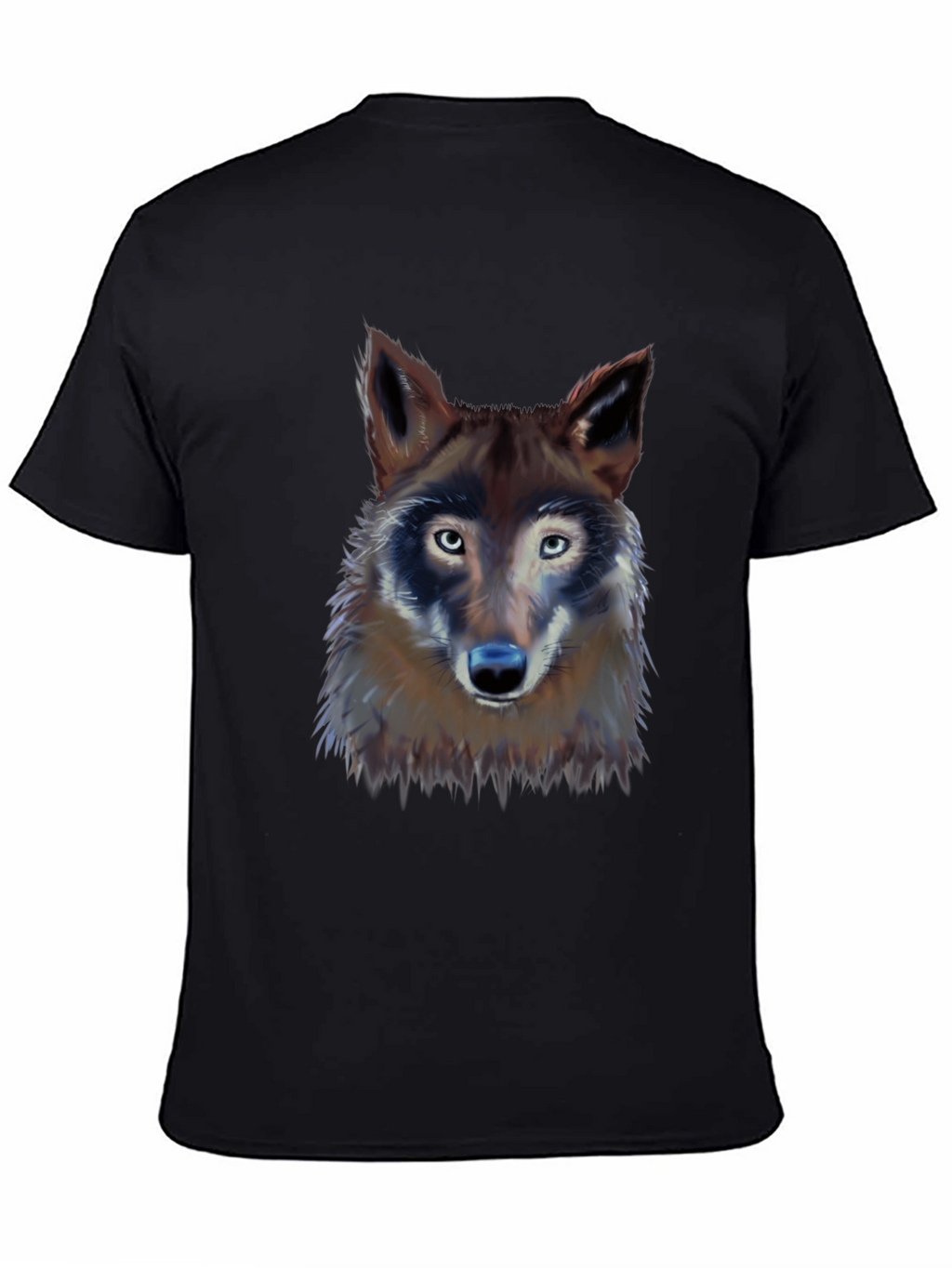 Wolf Graphic Print T-Shirt - Black