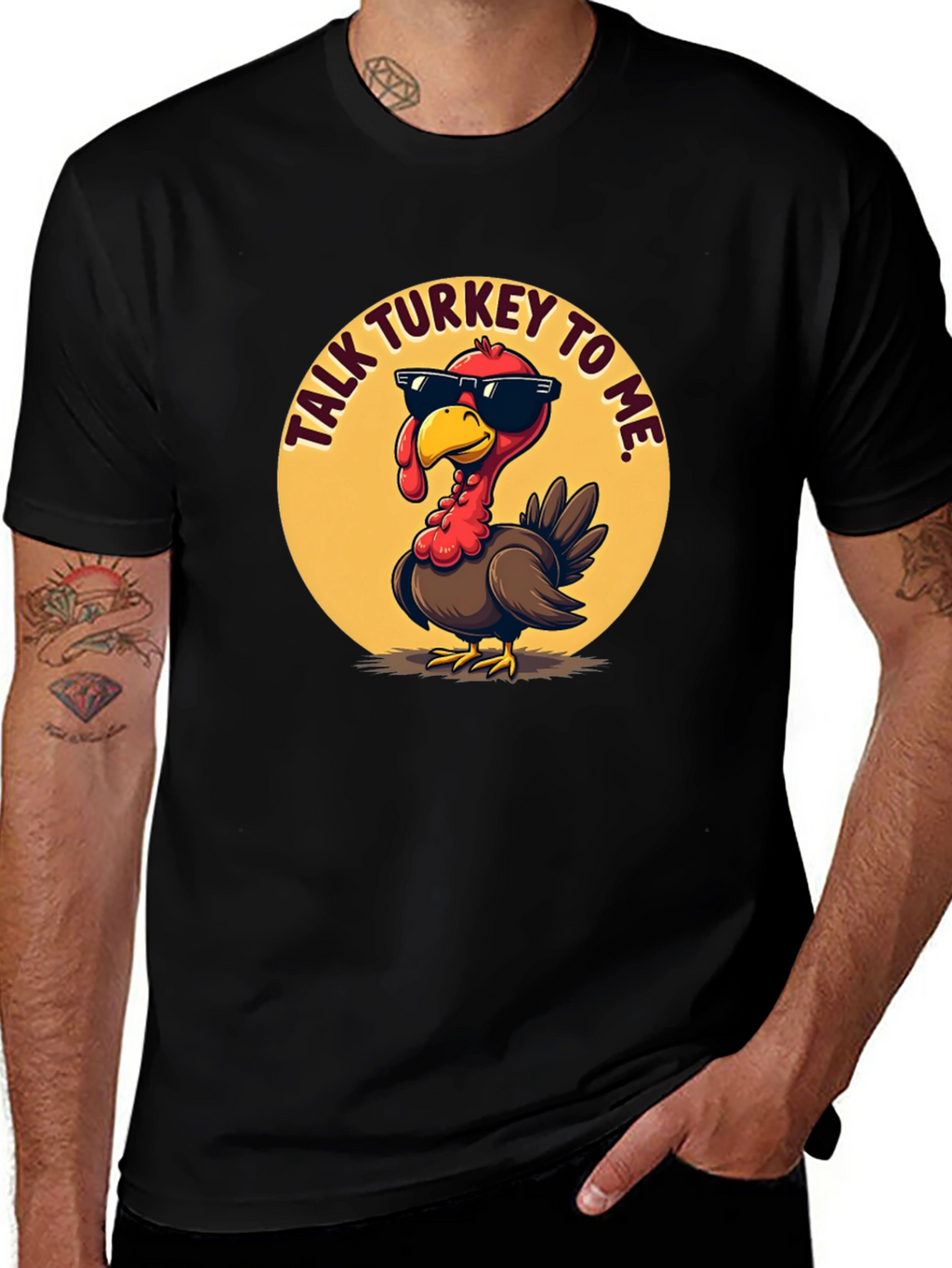 Talk Turkey To Me Black T-Shirt