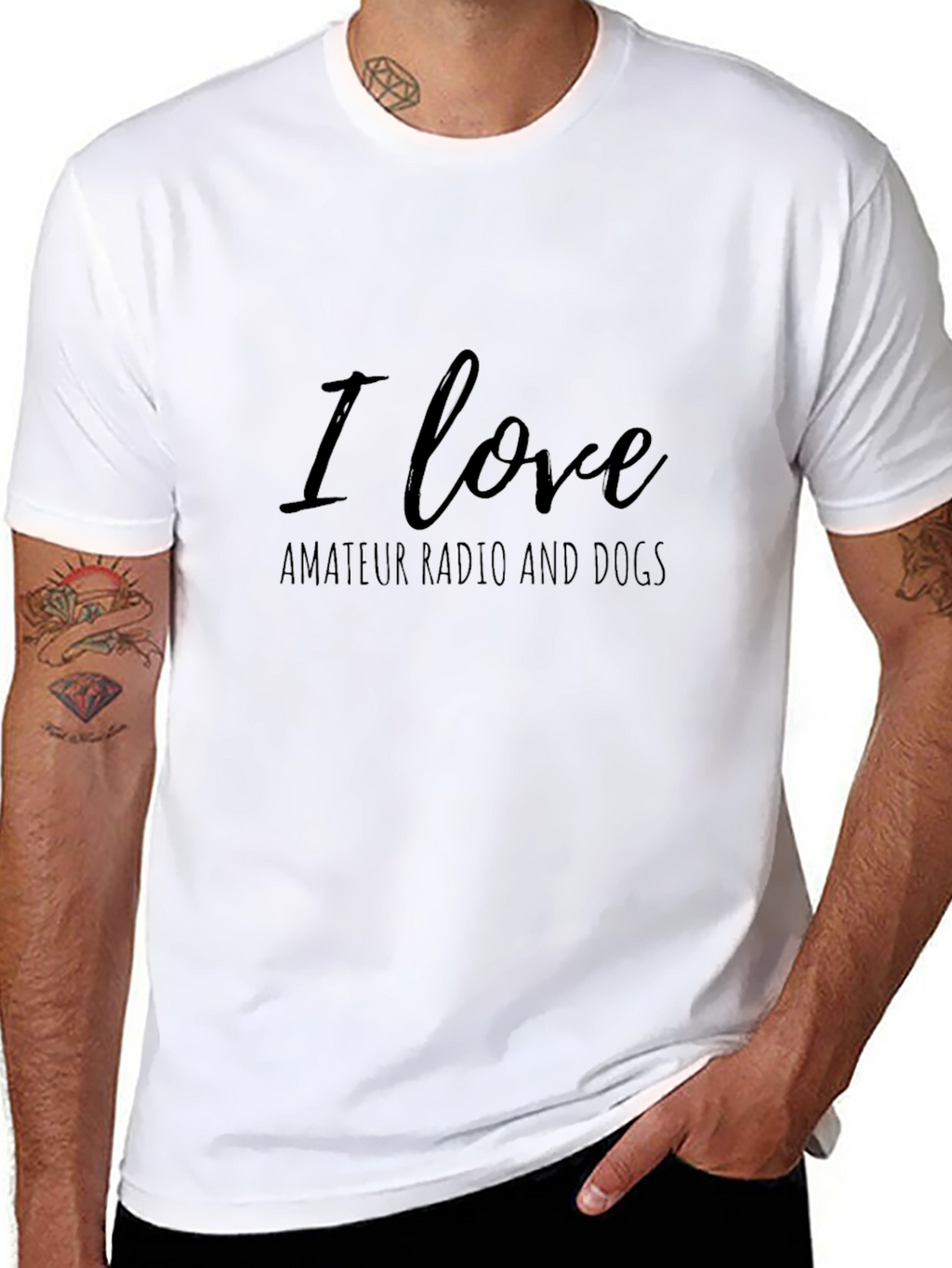 I Love Amateur Radio and Dogs T-Shirt
