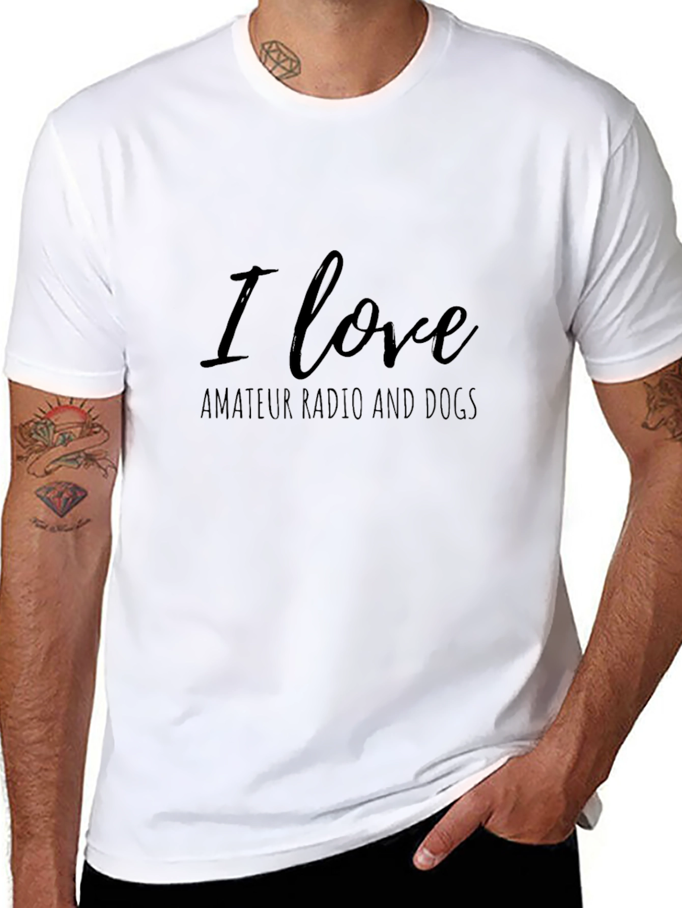I Love Amateur Radio and Dogs T-Shirt