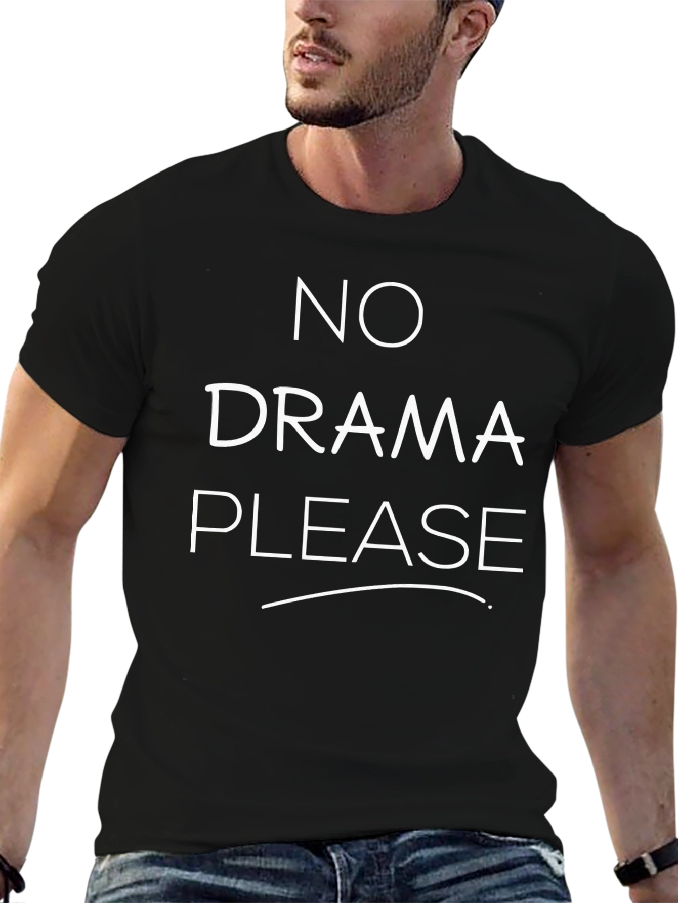 No Drama Please Graphic Tee - Stylish Slogan T-Shirt