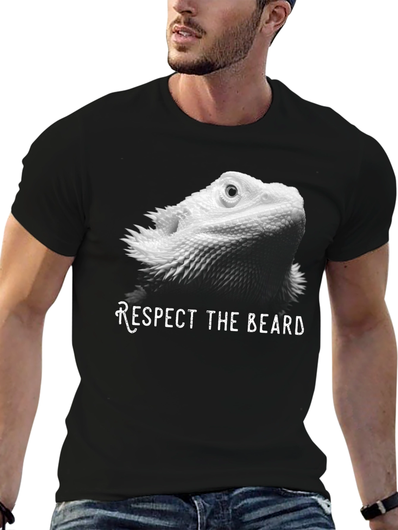 Respect the Beard Bearded Dragon Lizard T-Shirt