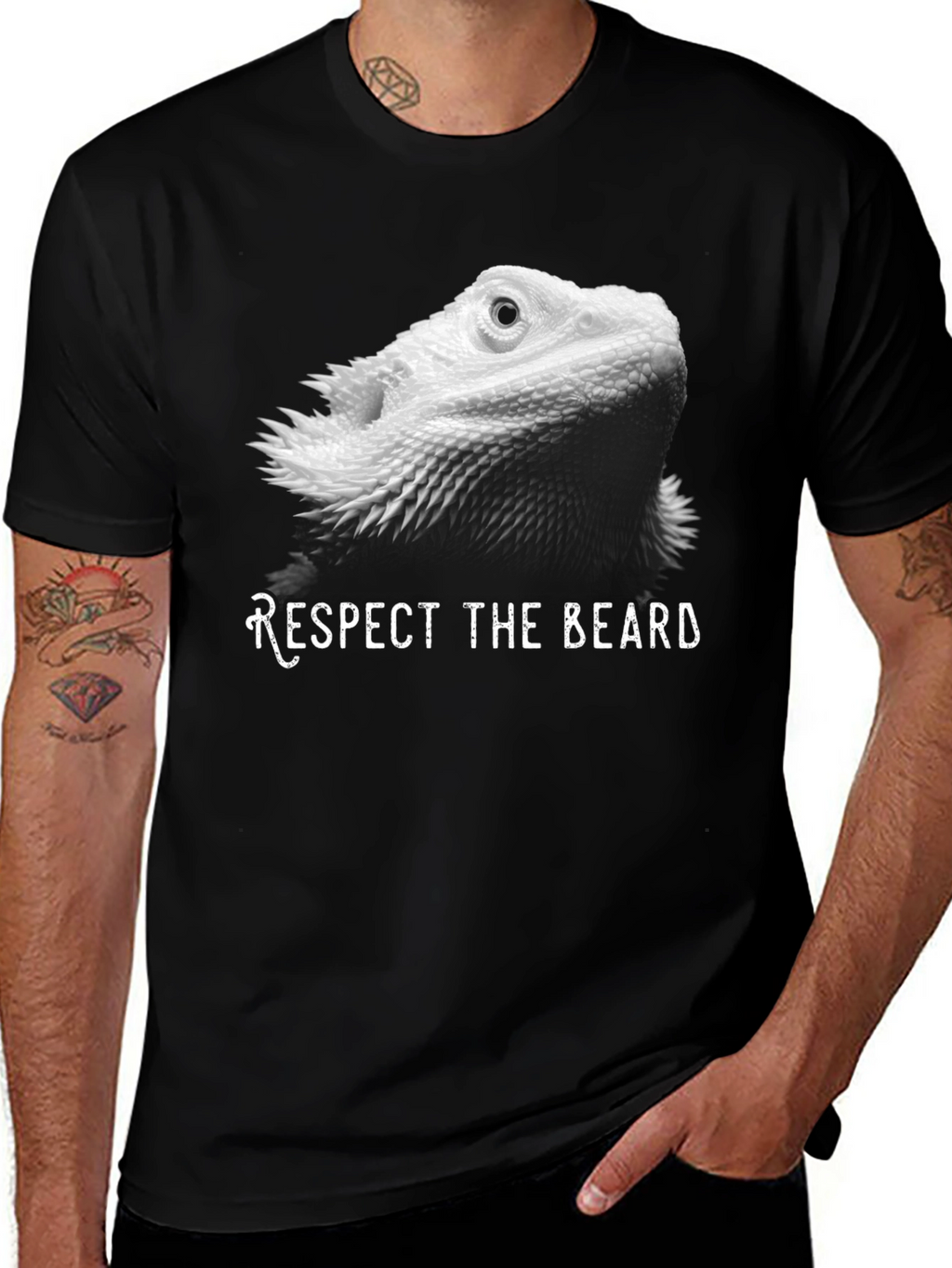 Respect the Beard Bearded Dragon Lizard T-Shirt