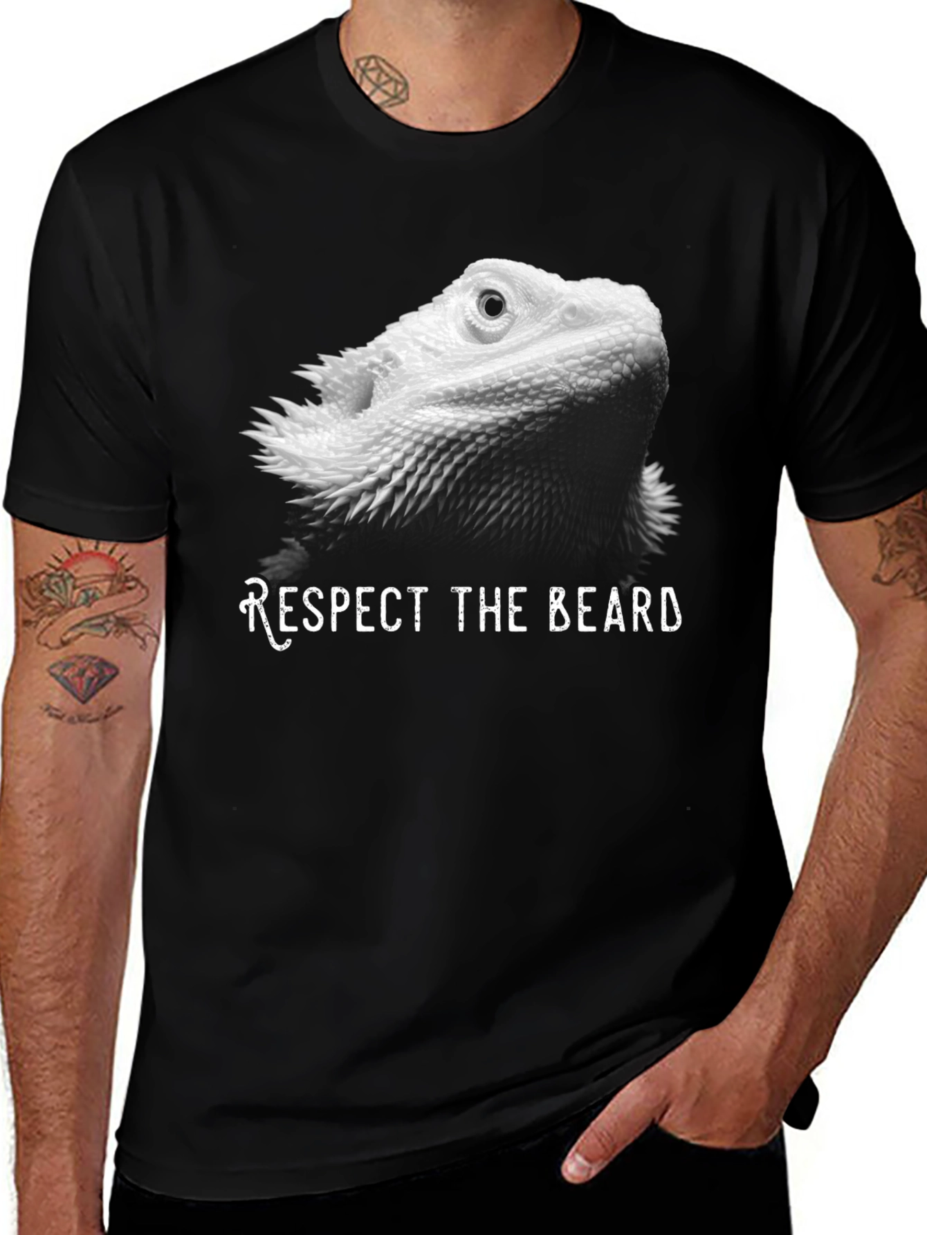 Respect the Beard Bearded Dragon Lizard T-Shirt