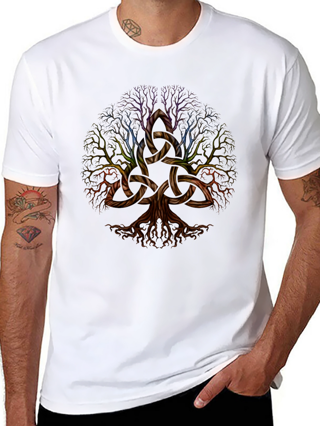 Celtic Tree of Life Graphic Black T-Shirt