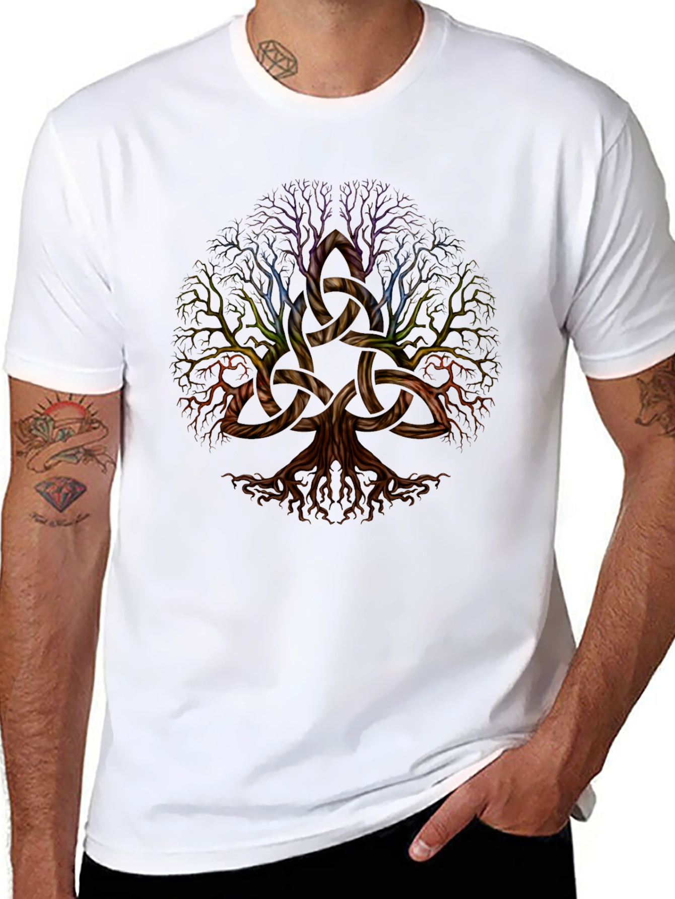 Celtic Tree of Life Graphic Black T-Shirt