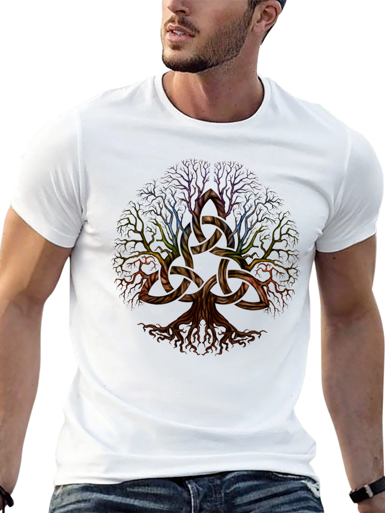 Celtic Tree of Life Graphic Black T-Shirt