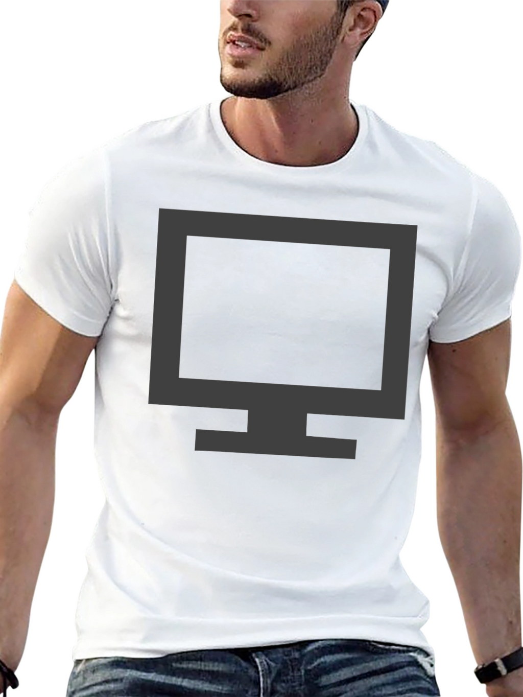 Modern Monitor Graphic T-Shirt - Black