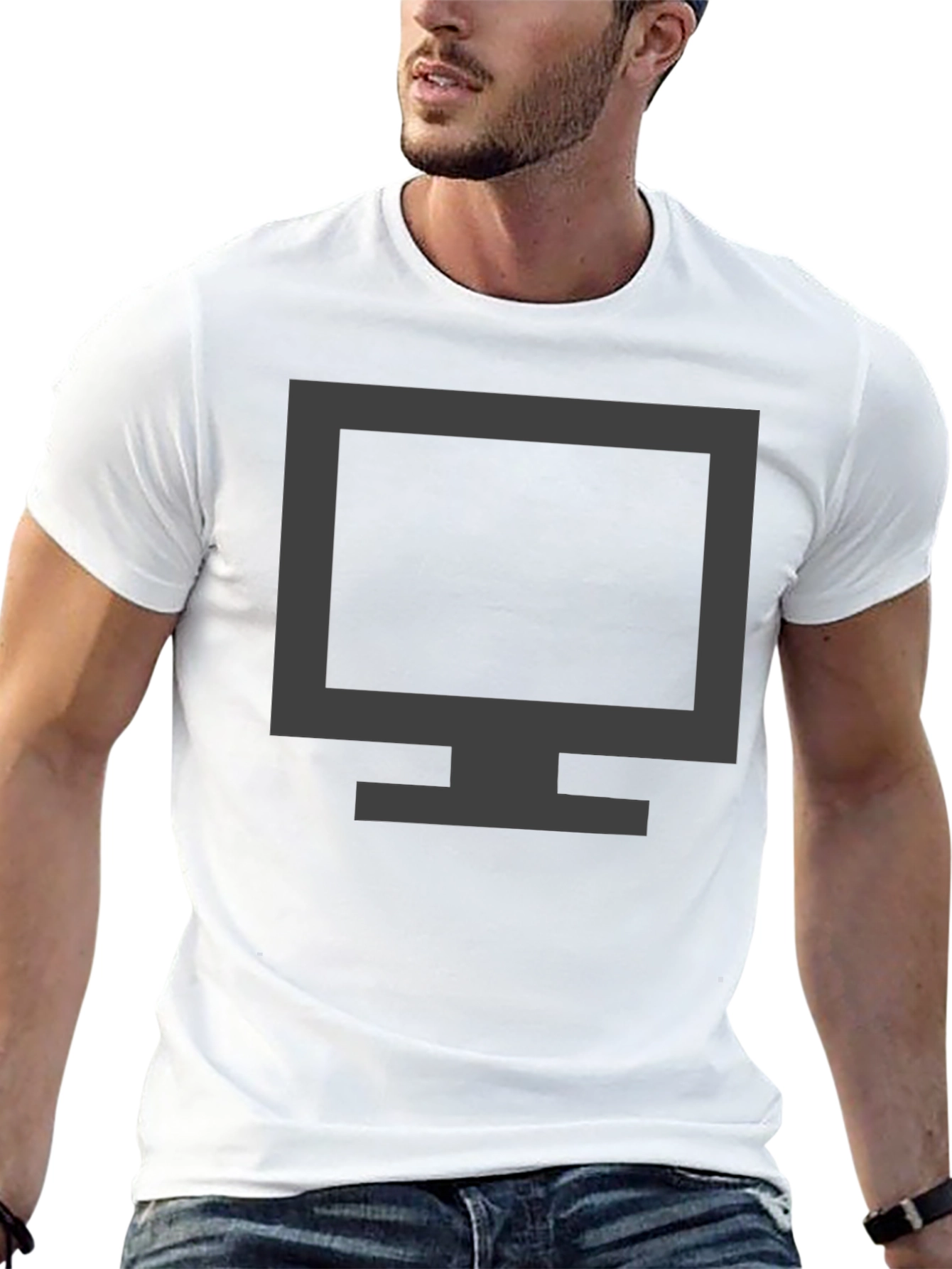 Modern Monitor Graphic T-Shirt - Black