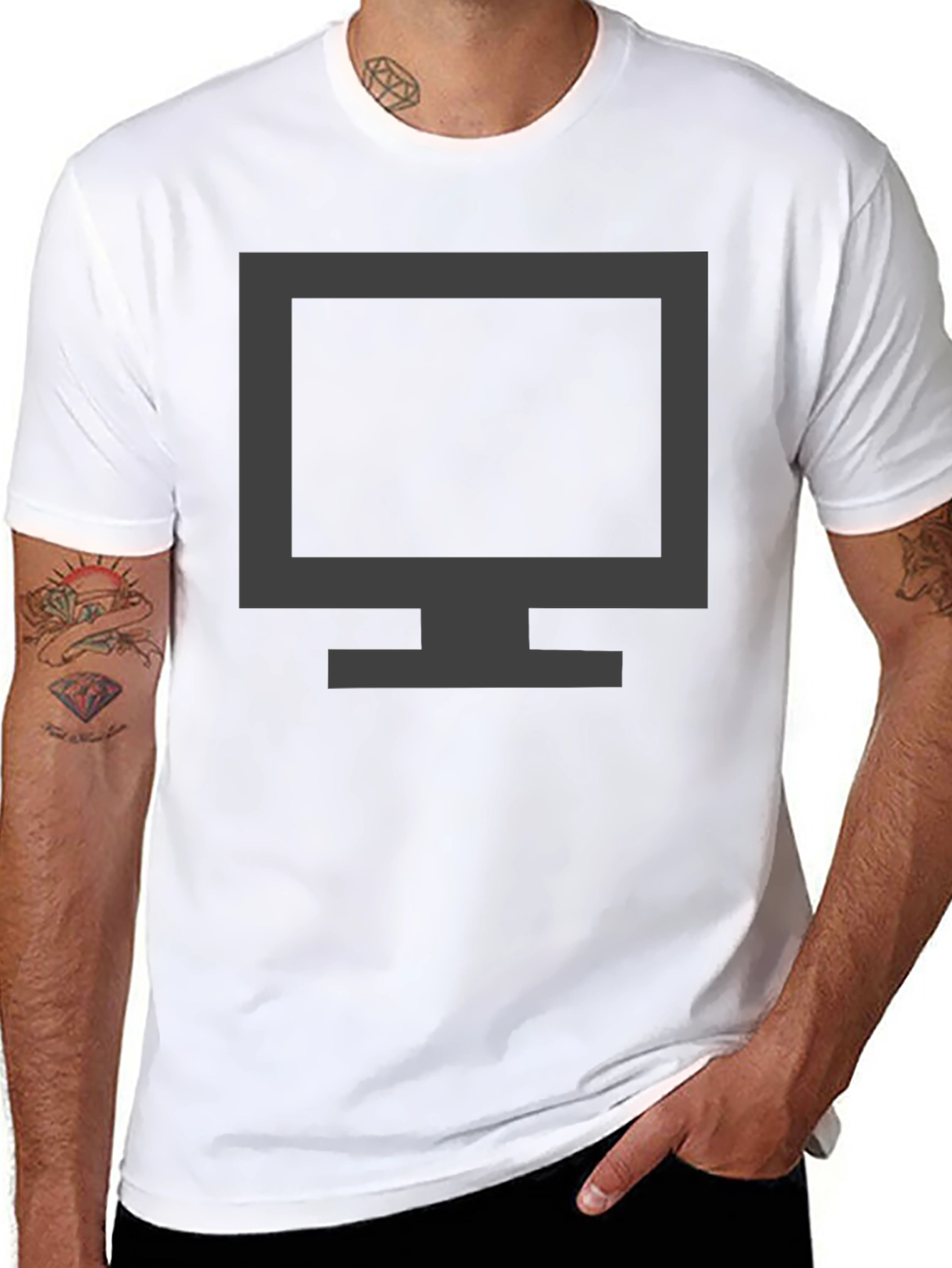 Modern Monitor Graphic T-Shirt - Black
