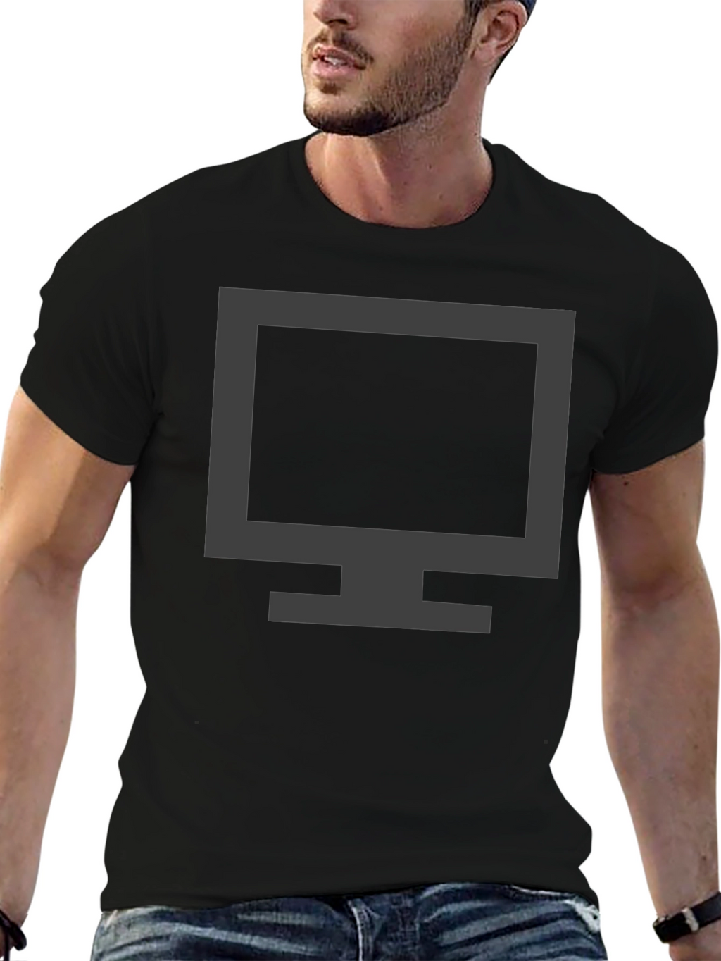 Modern Monitor Graphic T-Shirt - Black