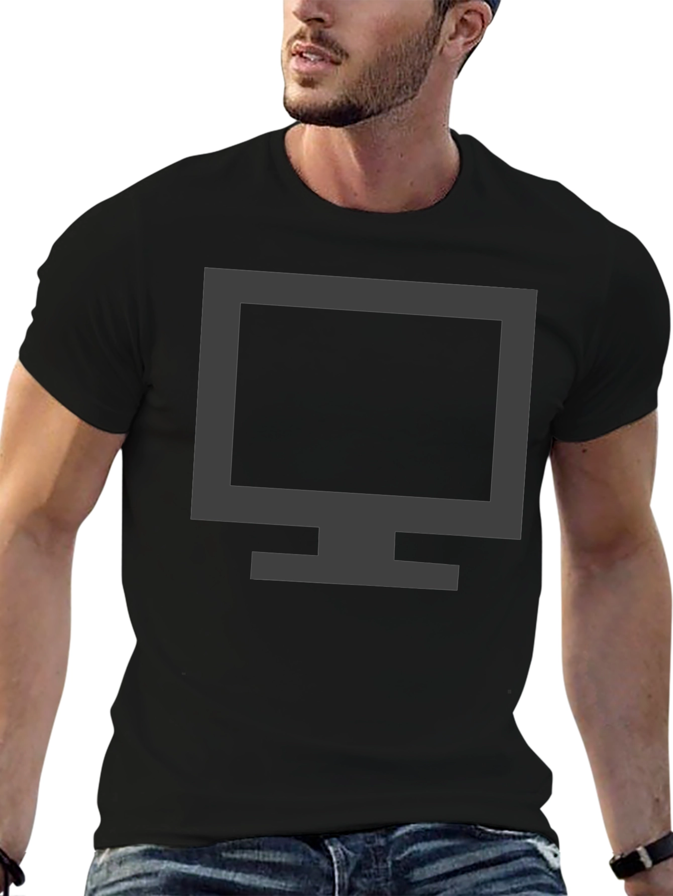Modern Monitor Graphic T-Shirt - Black