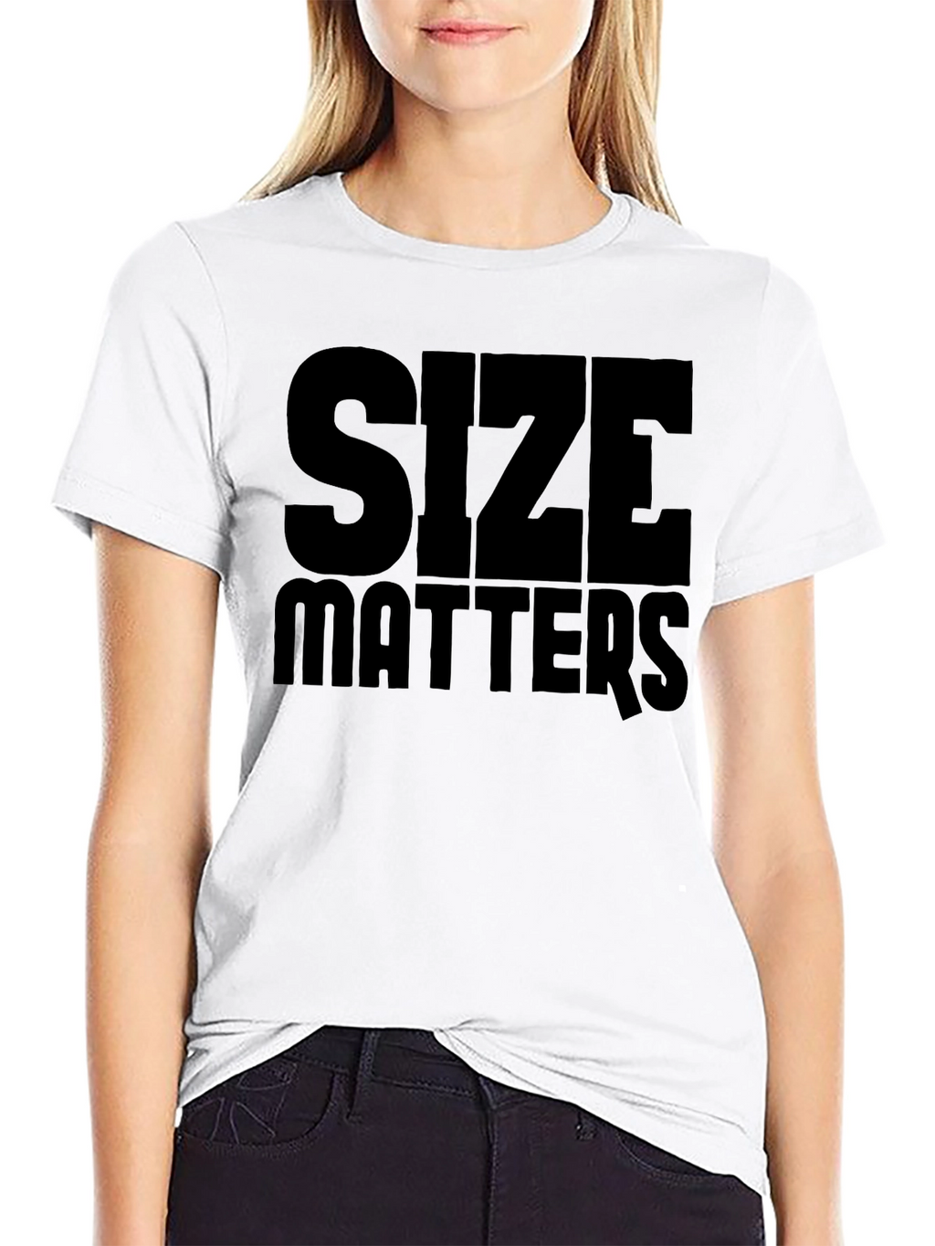 Size Matters Black Graphic T-Shirt Mens