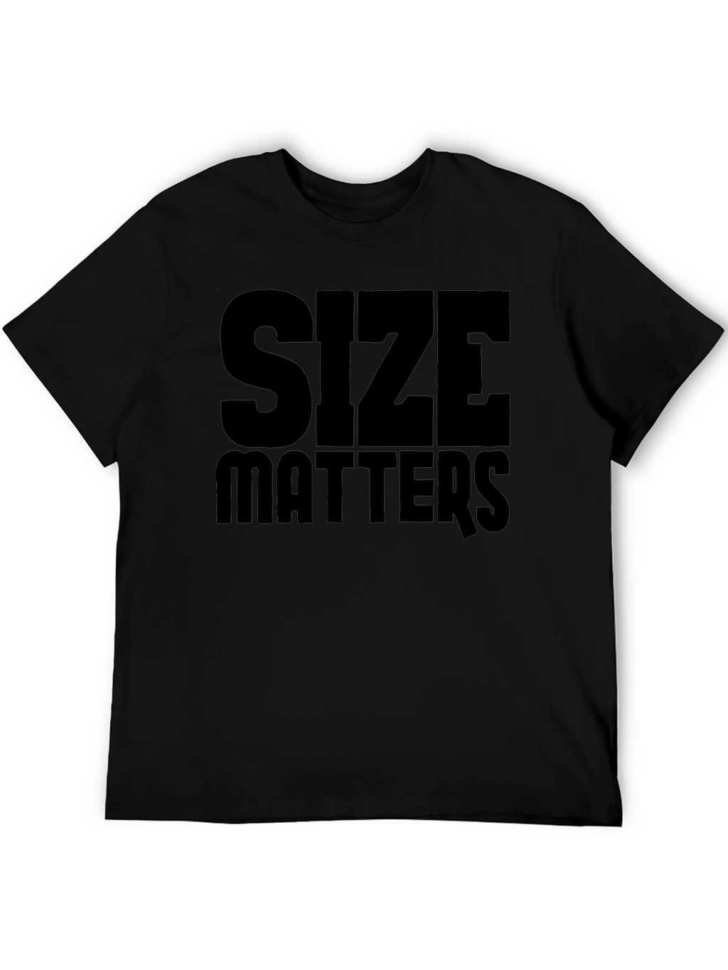 Size Matters Black Graphic T-Shirt Mens