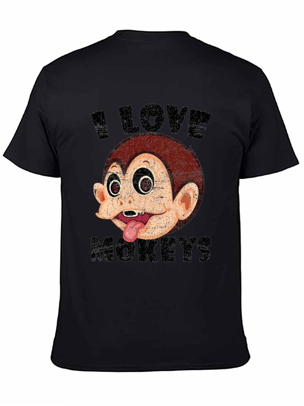 I Love Monkeys Graphic T-Shirt Black
