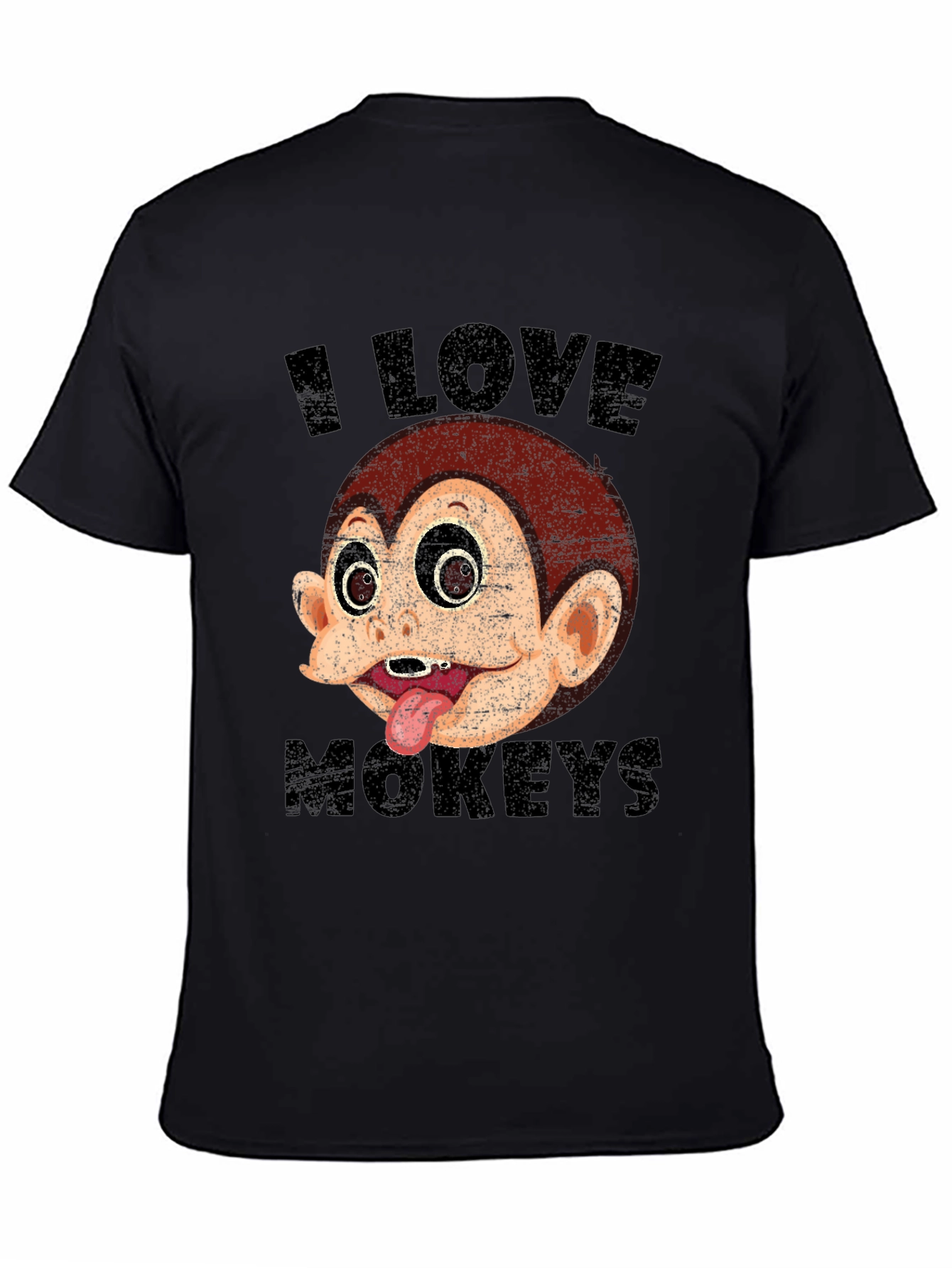 I Love Monkeys Graphic T-Shirt Black