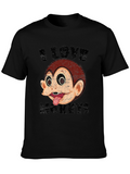 I Love Monkeys Graphic T-Shirt Black