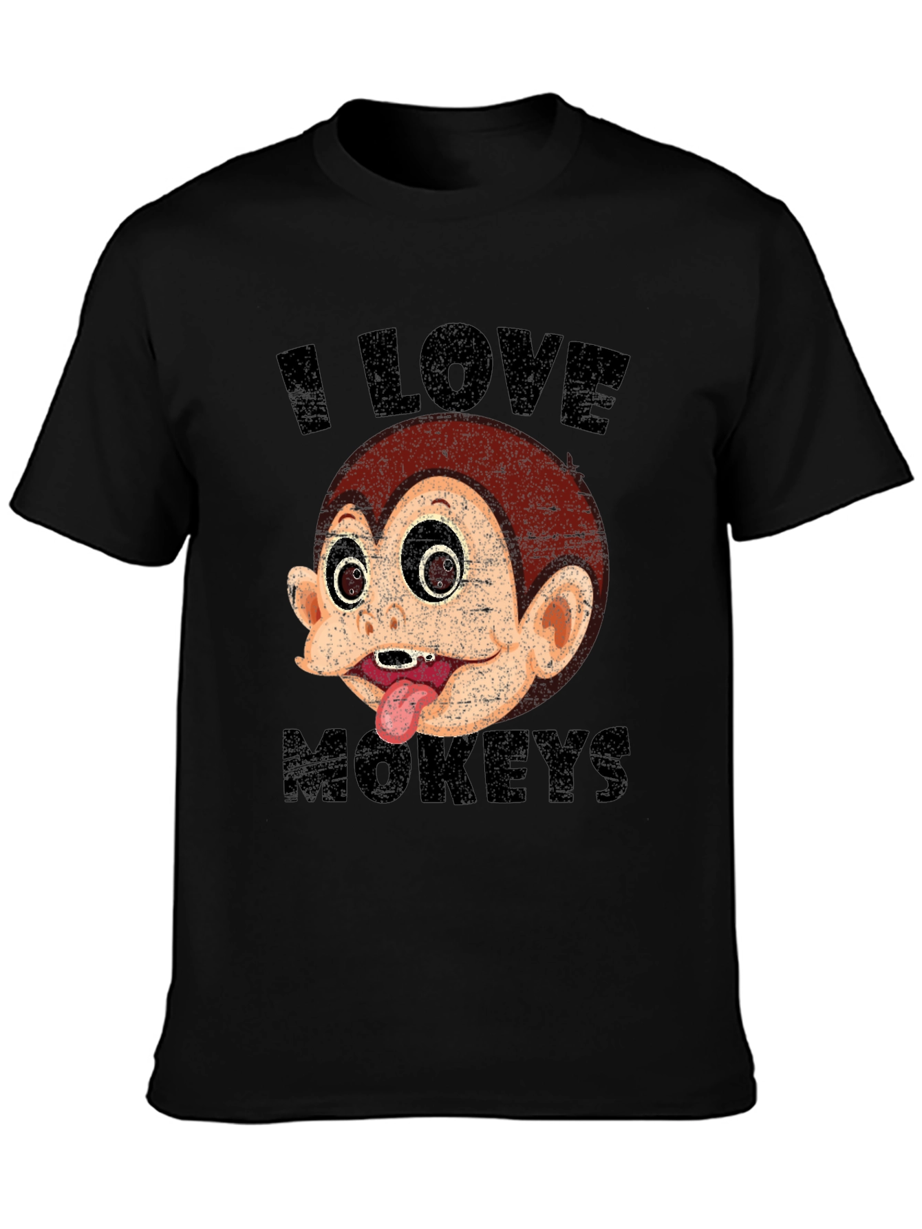 I Love Monkeys Graphic T-Shirt Black