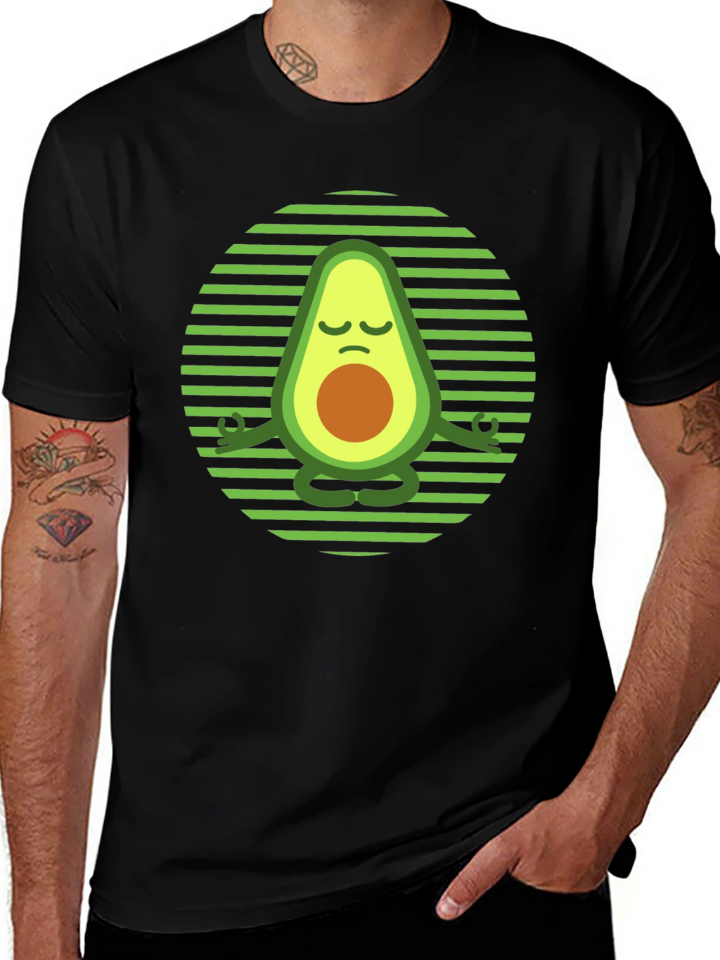 Yoga Avocado T-Shirt - Meditating Fruit Tee