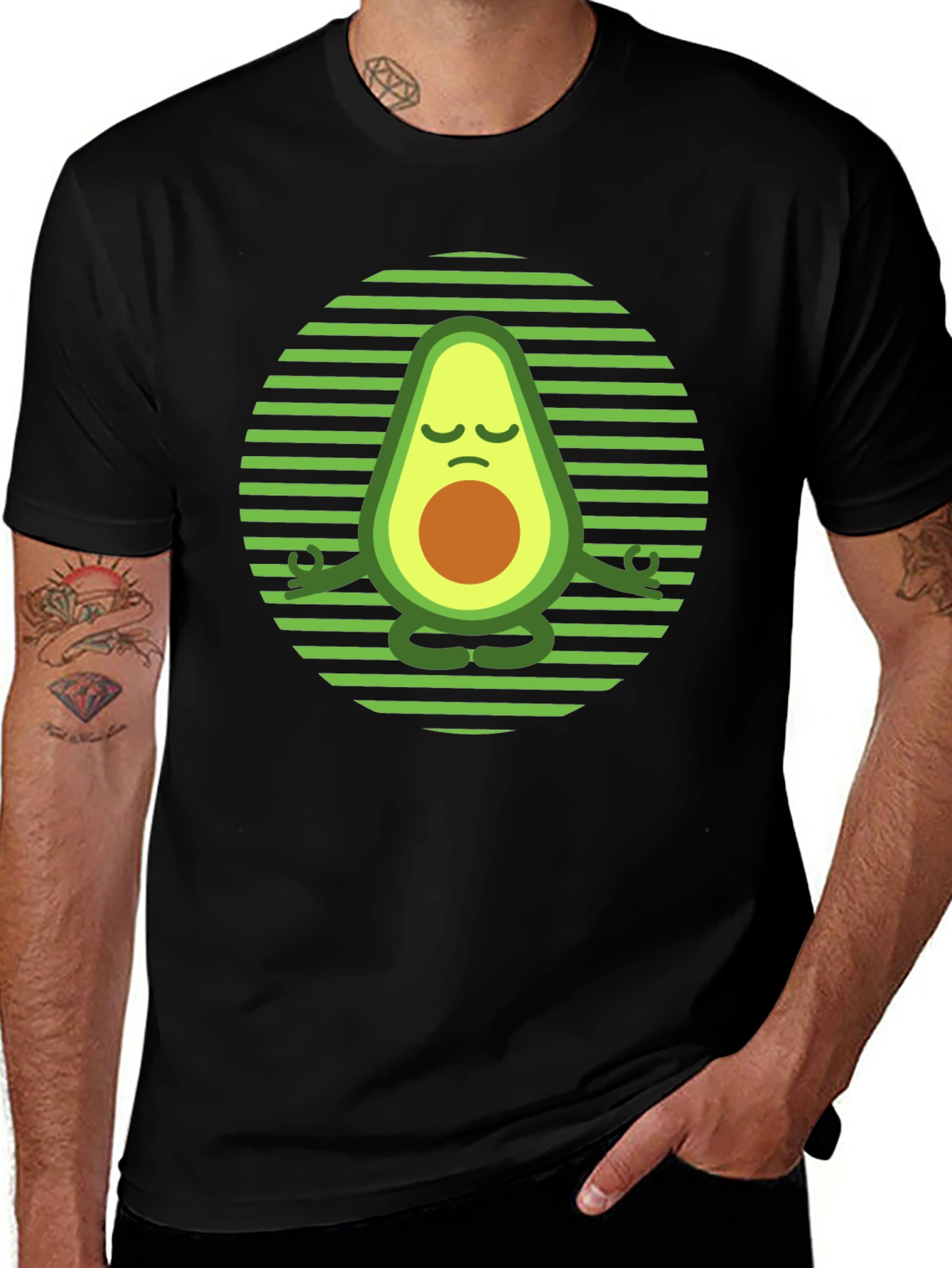 Yoga Avocado T-Shirt - Meditating Fruit Tee