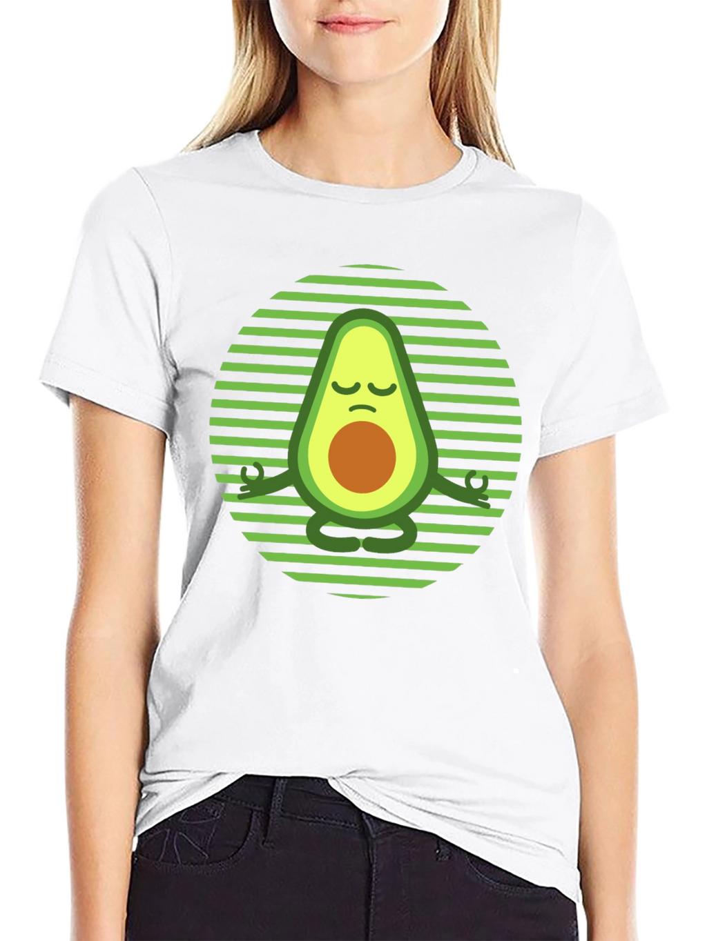 Yoga Avocado T-Shirt - Meditating Fruit Tee
