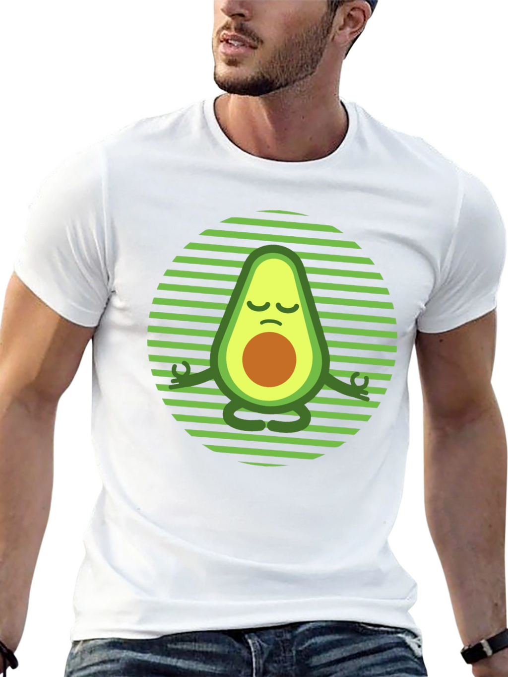 Yoga Avocado T-Shirt - Meditating Fruit Tee