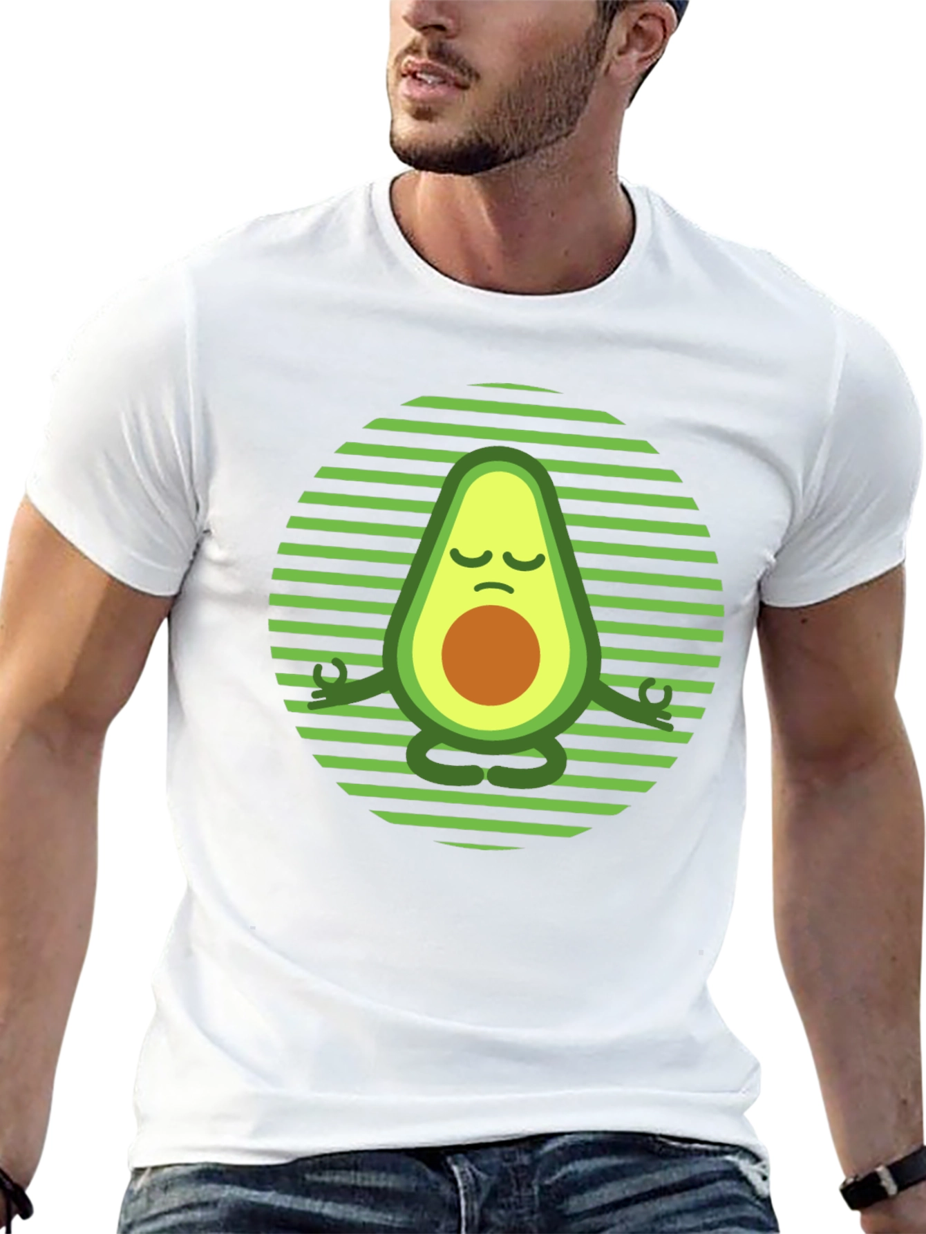 Yoga Avocado T-Shirt - Meditating Fruit Tee