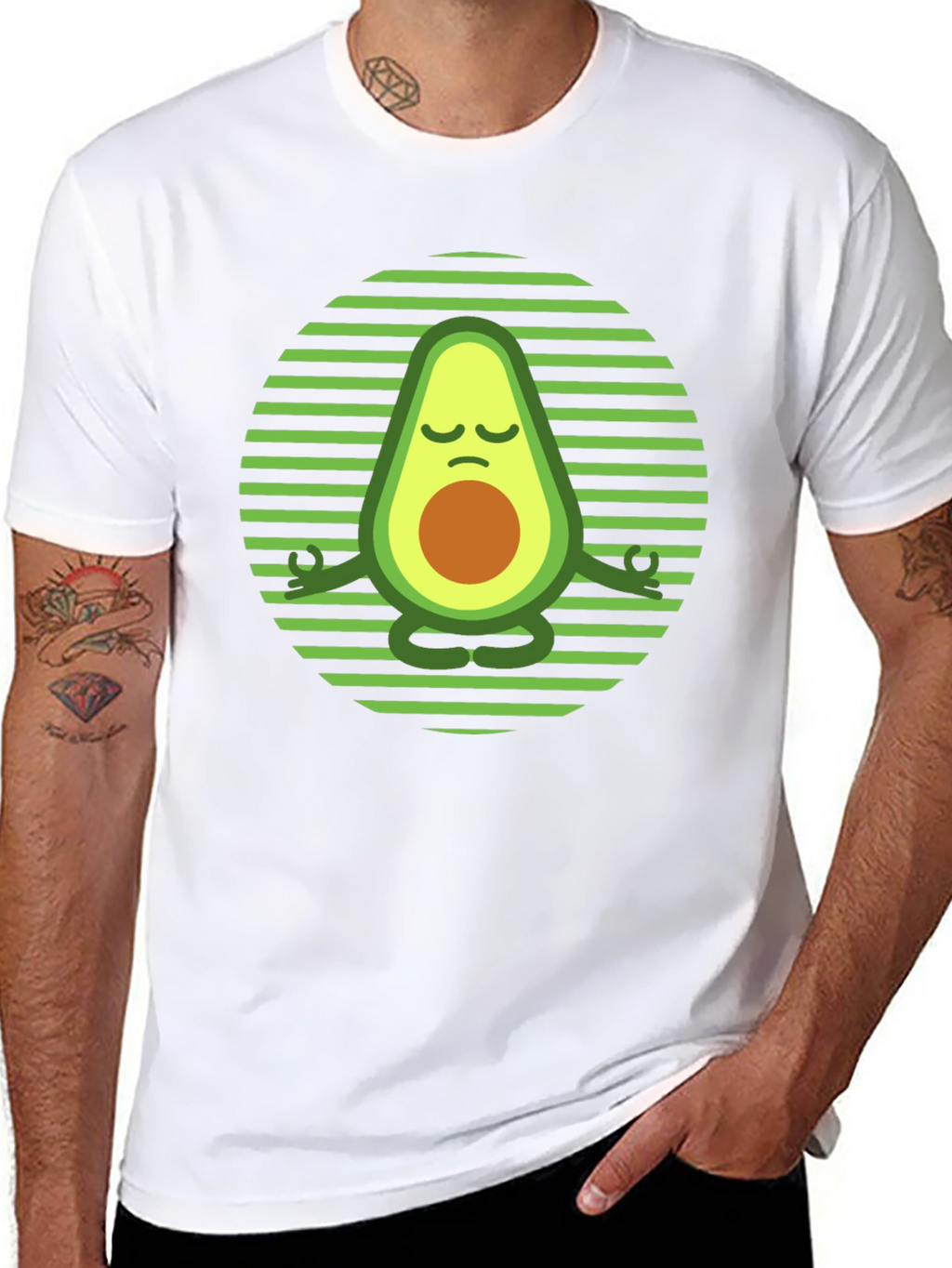 Yoga Avocado T-Shirt - Meditating Fruit Tee