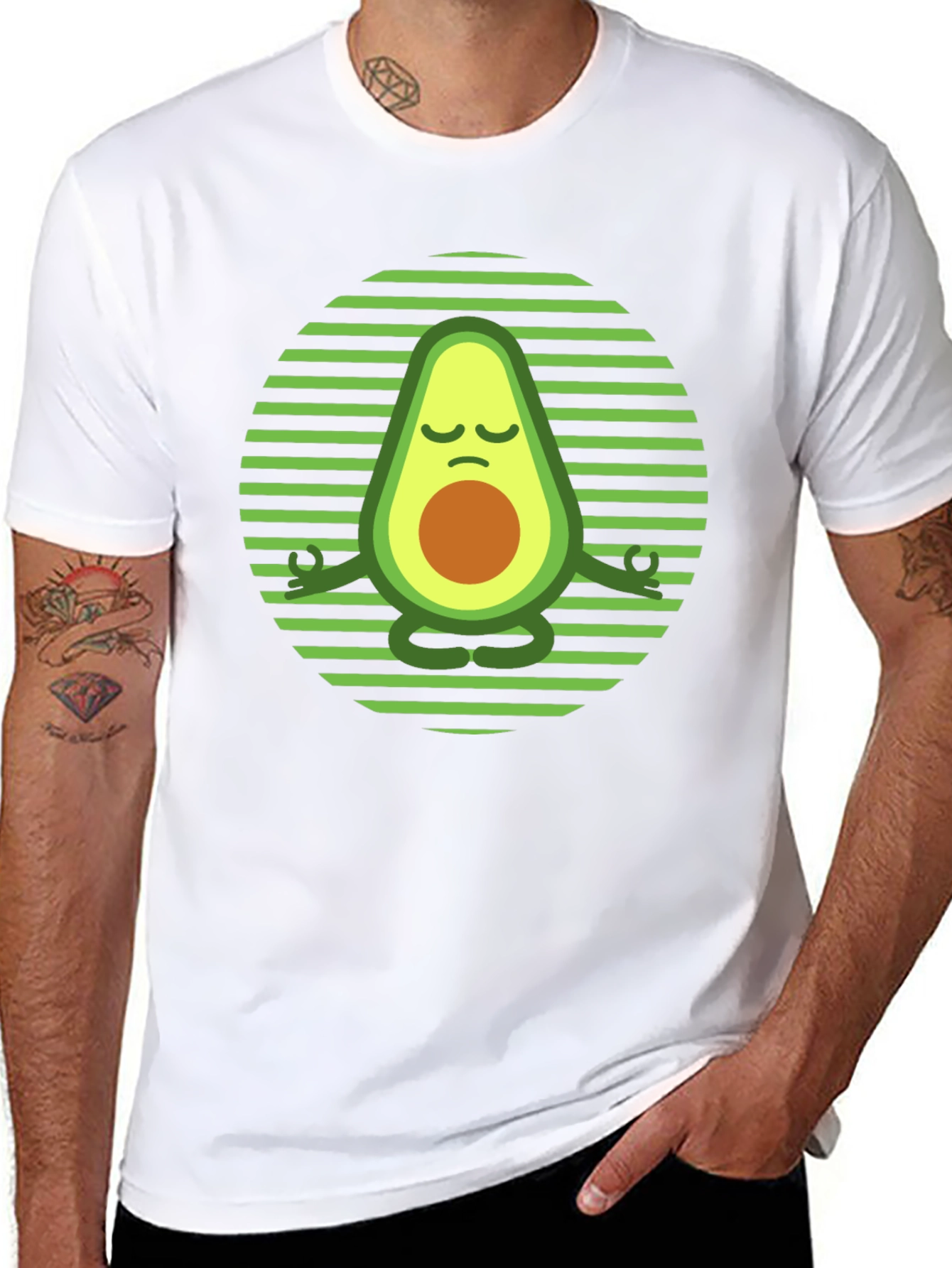 Yoga Avocado T-Shirt - Meditating Fruit Tee