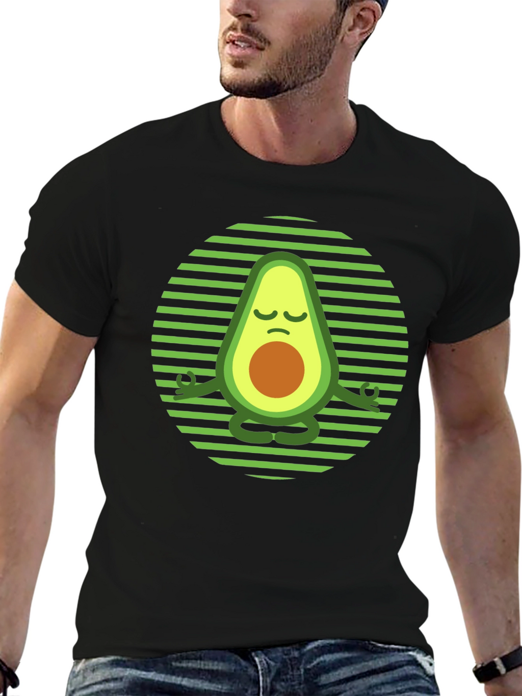 Yoga Avocado T-Shirt - Meditating Fruit Tee