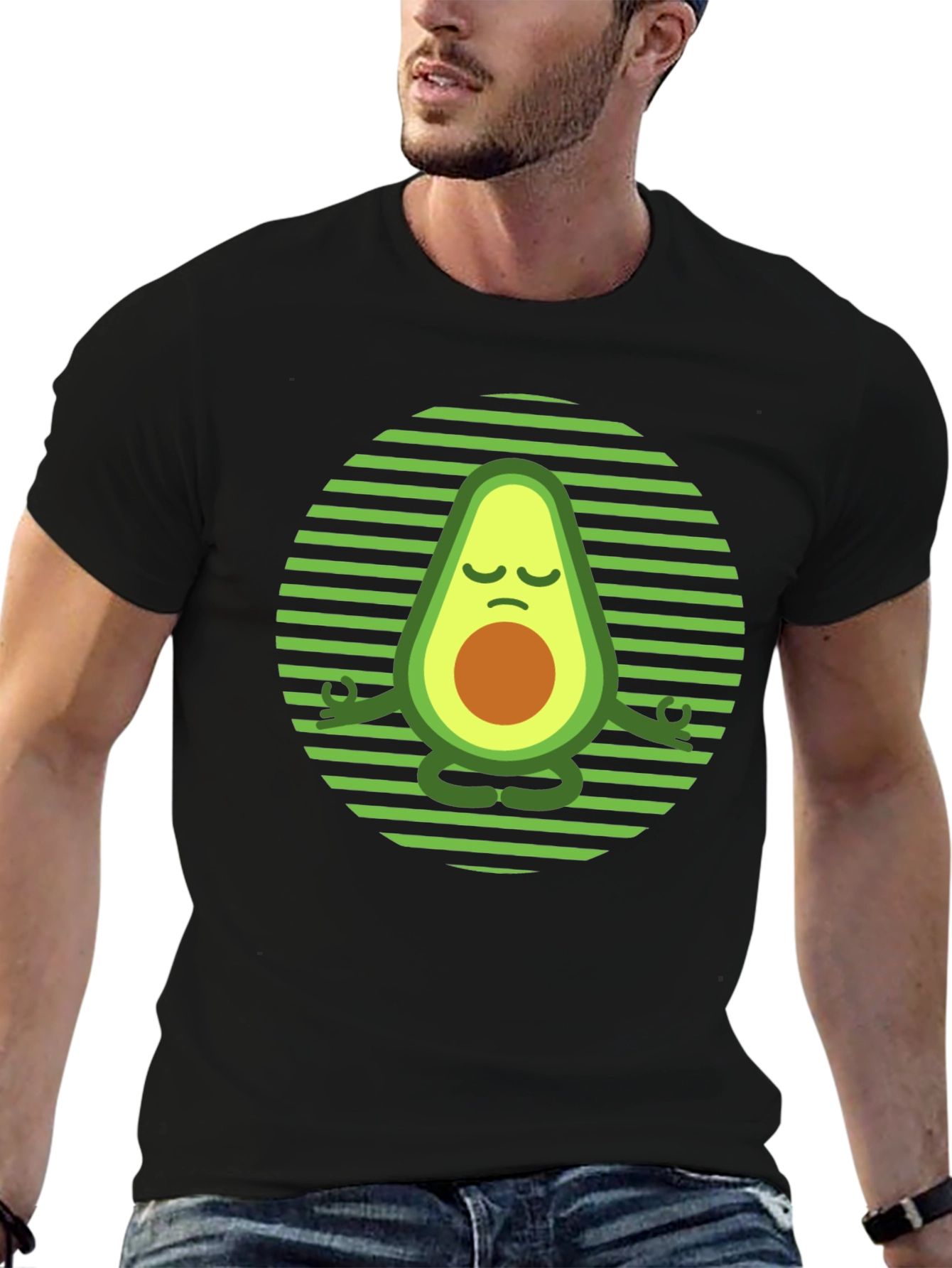 Yoga Avocado T-Shirt - Meditating Fruit Tee