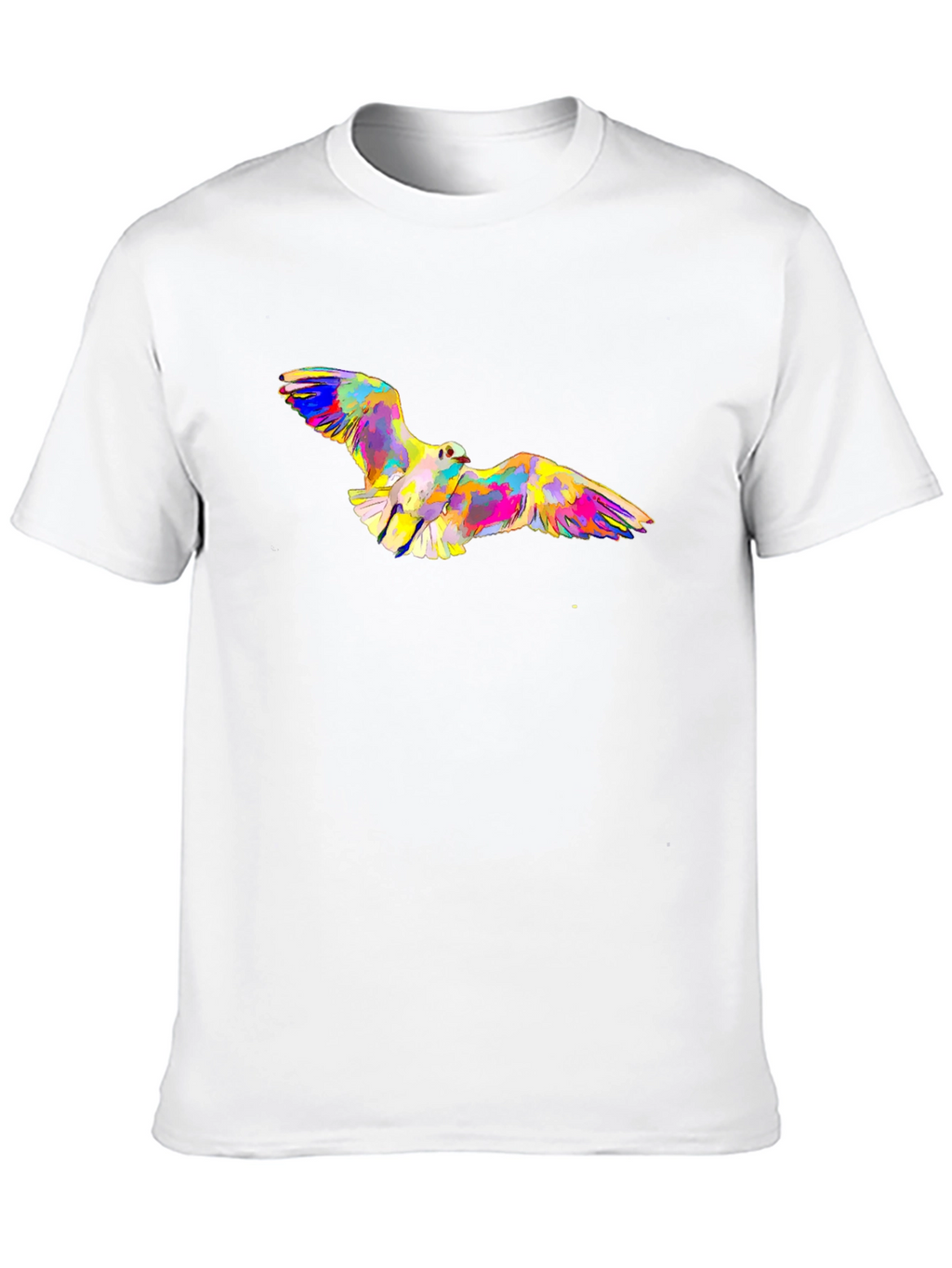 Abstract Bird Print Black T-Shirt