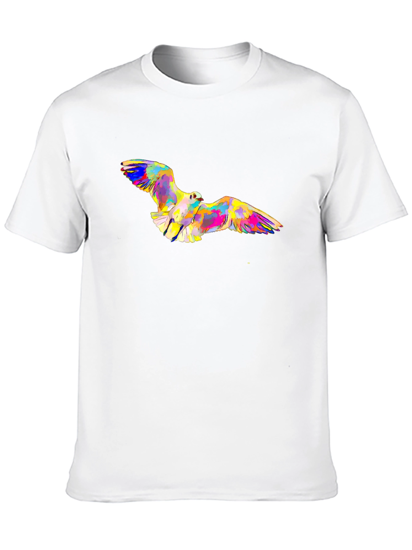 Abstract Bird Print Black T-Shirt