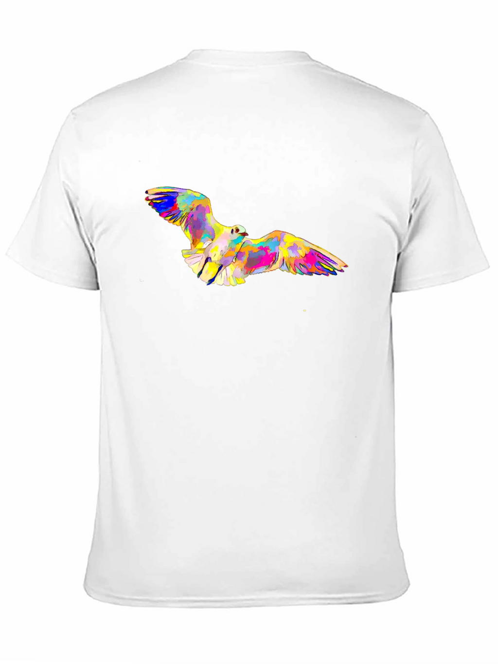 Abstract Bird Print Black T-Shirt