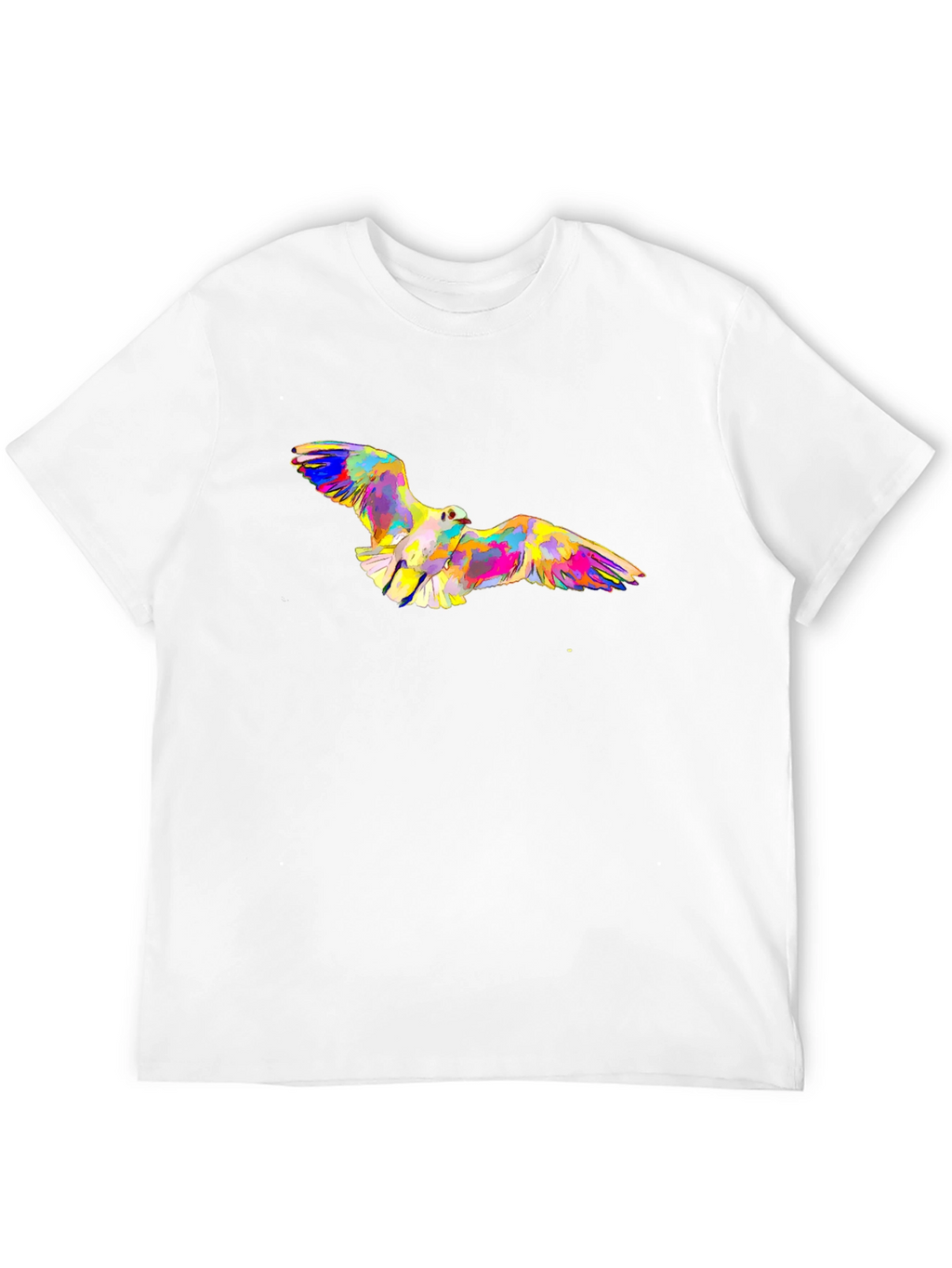 Abstract Bird Print Black T-Shirt
