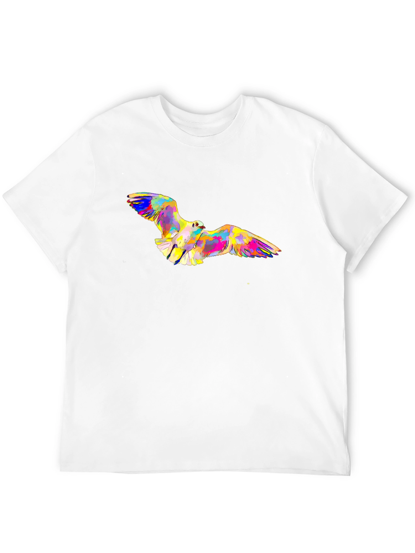 Abstract Bird Print Black T-Shirt
