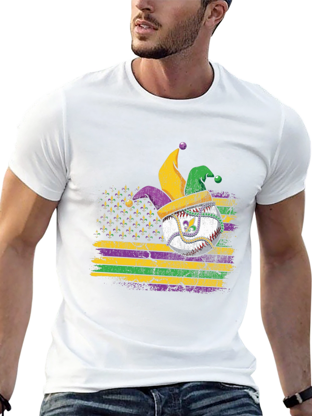 Mardi Gras Baseball T-Shirt