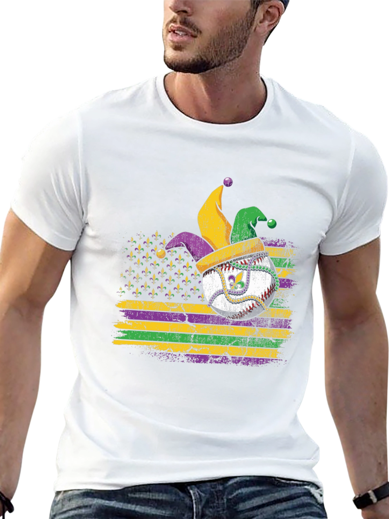 Mardi Gras Baseball T-Shirt