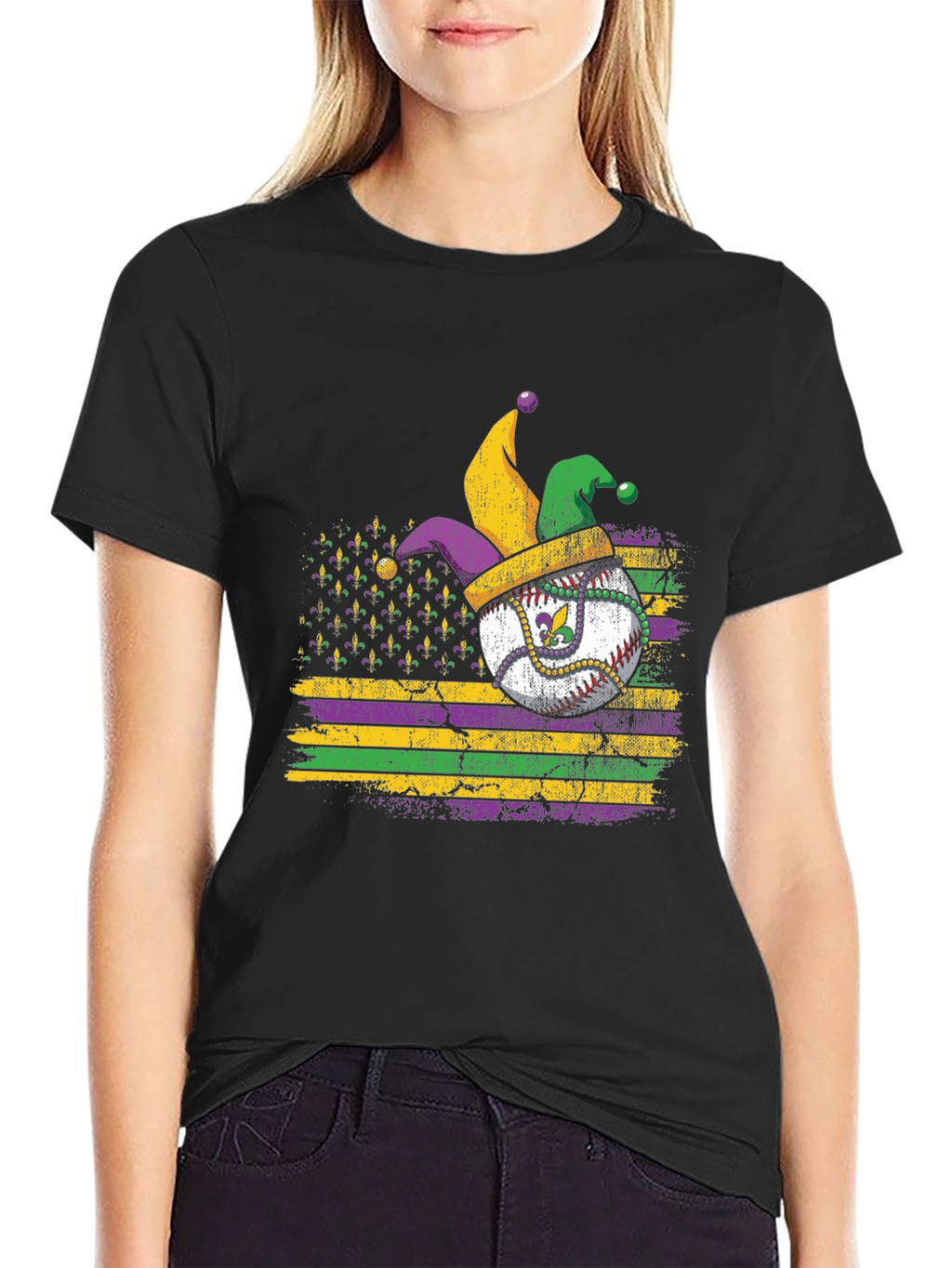 Mardi Gras Baseball T-Shirt