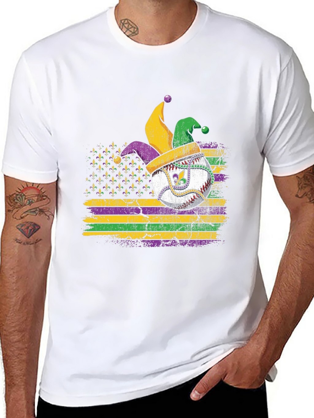 Mardi Gras Baseball T-Shirt
