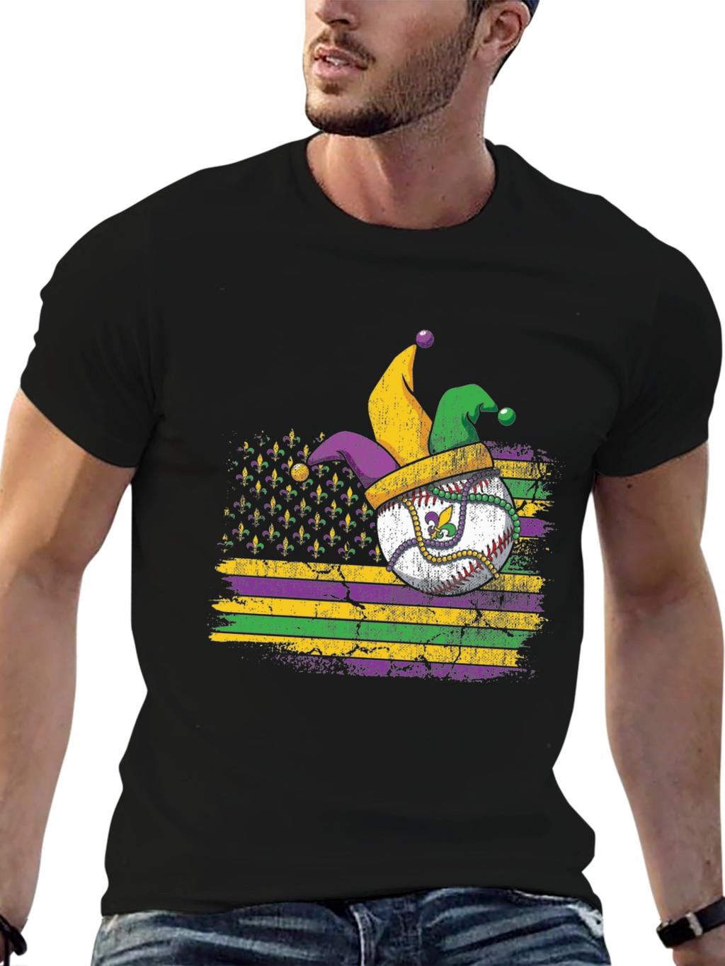 Mardi Gras Baseball T-Shirt