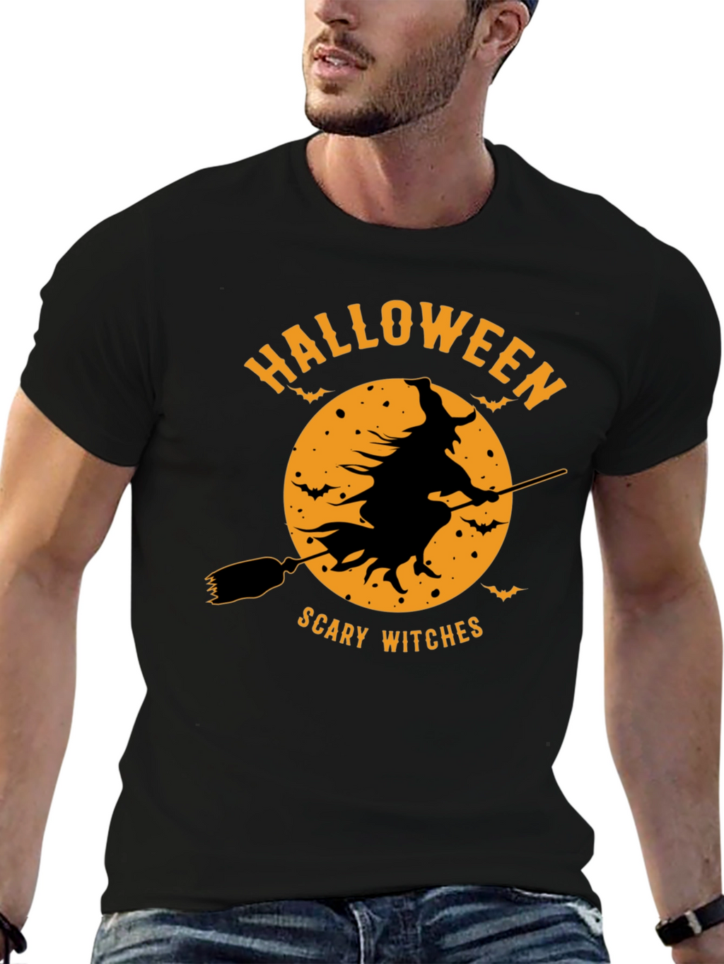 Halloween Scary Witches Black T-Shirt