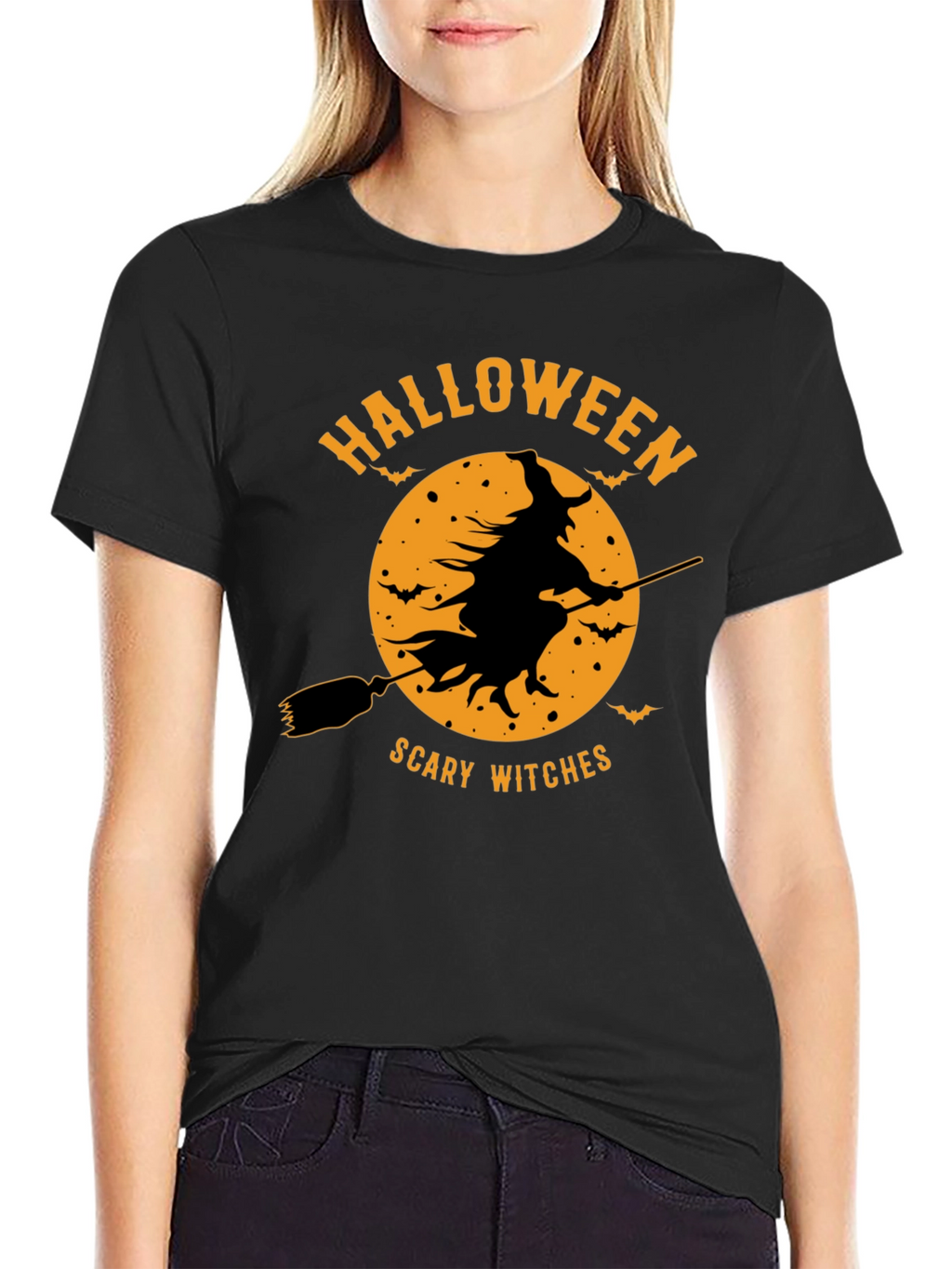 Halloween Scary Witches Black T-Shirt