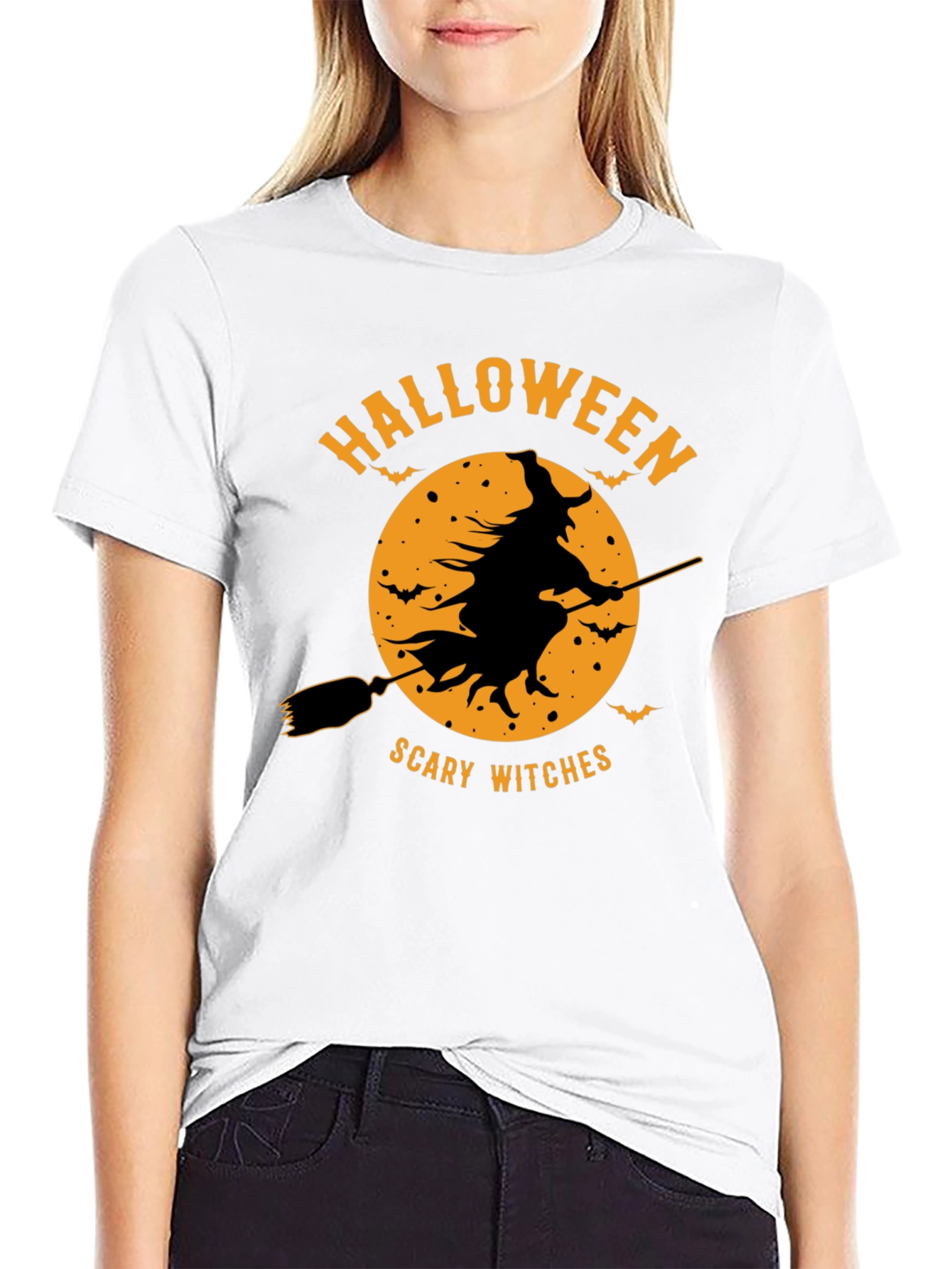 Halloween Scary Witches Black T-Shirt