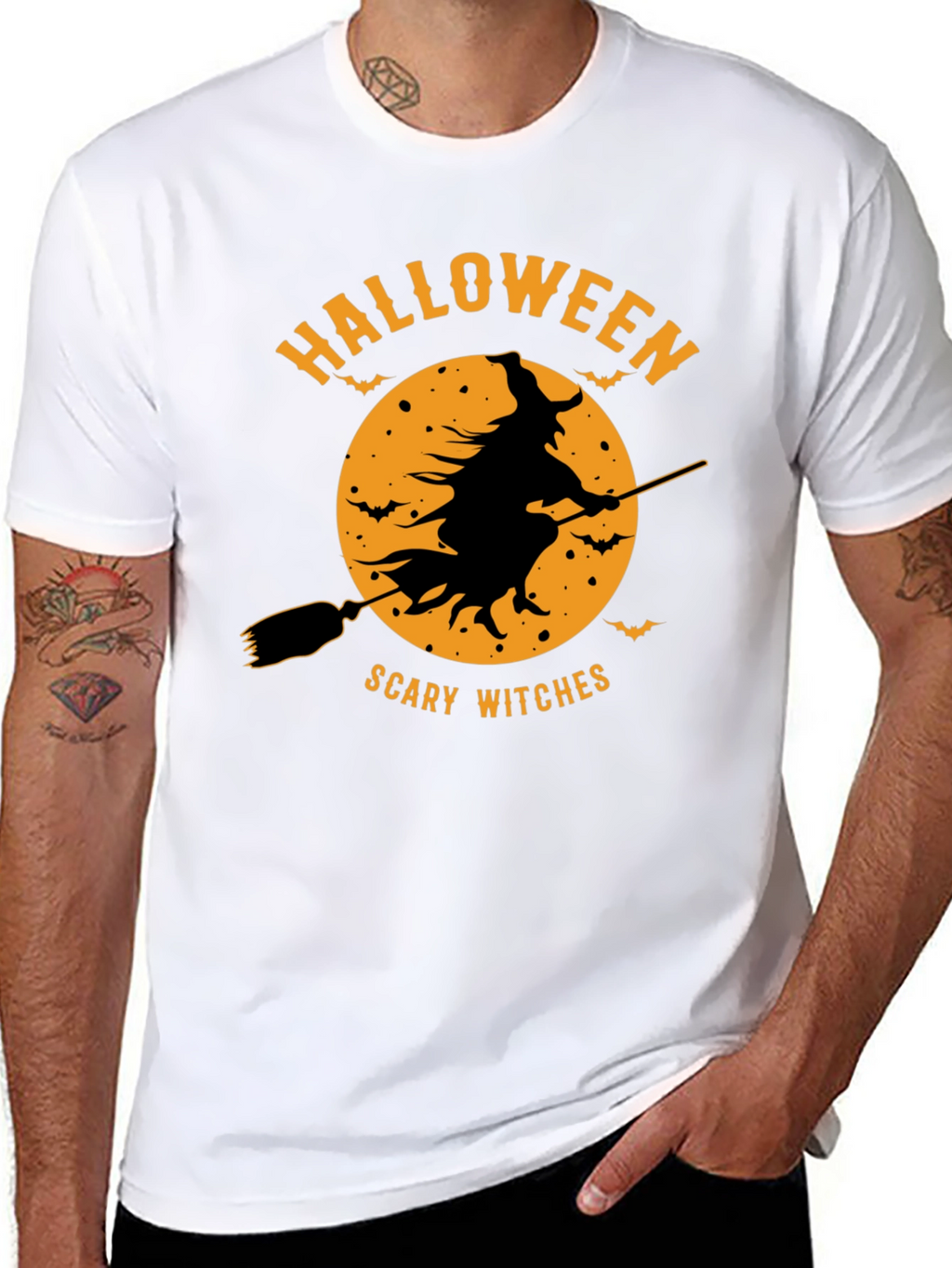 Halloween Scary Witches Black T-Shirt