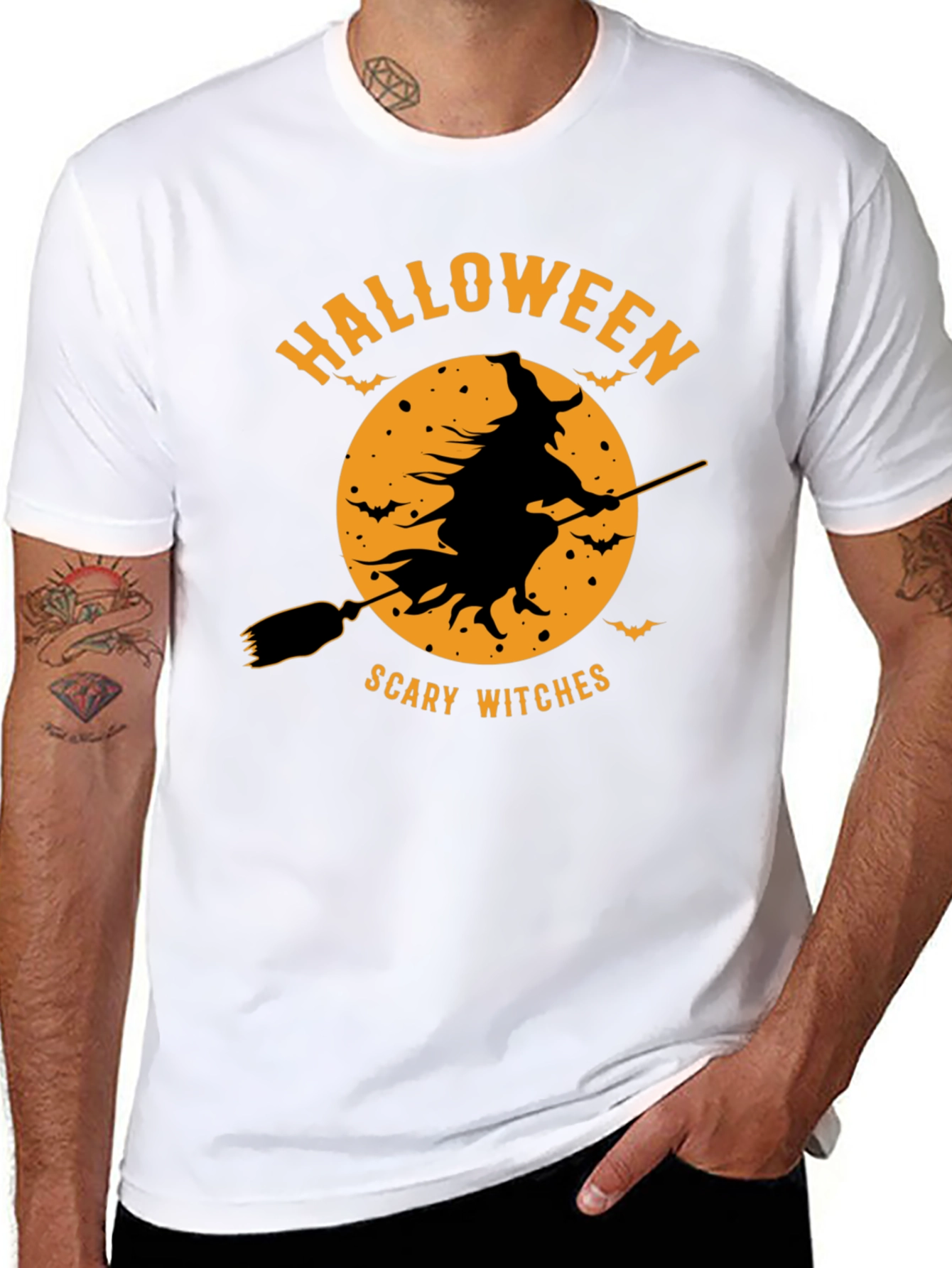 Halloween Scary Witches Black T-Shirt